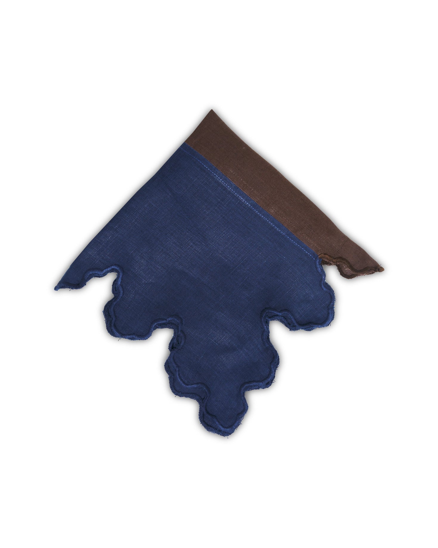 BLUE AND BROWN TABLECLOTH AND INDIVIDUAL SET