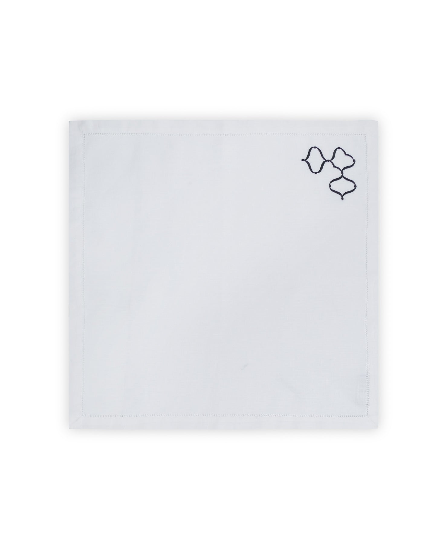 INDIVIDUAL AND LINEN NAPKIN WITH BLACK EMBROIDERY