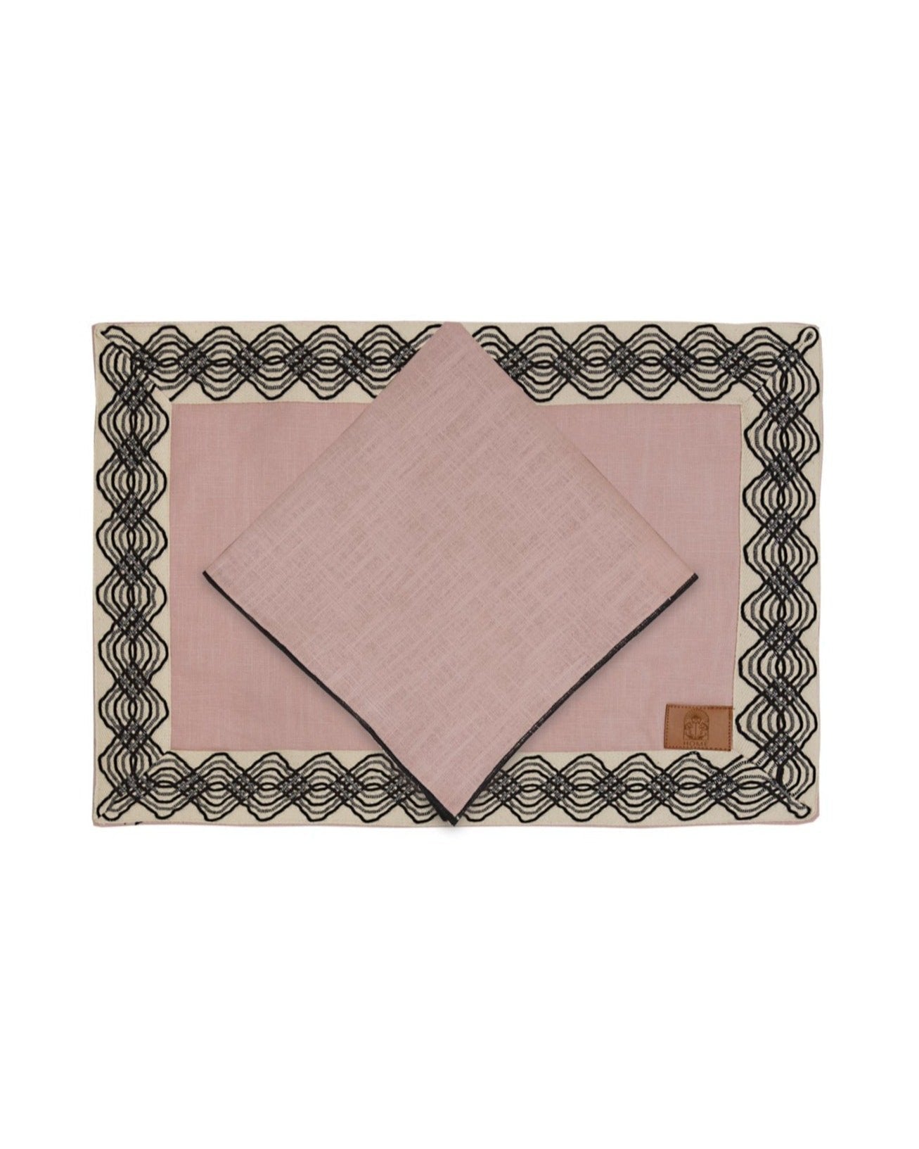 PINK PLACEMATS AND NAPKIN WITH BORDER
