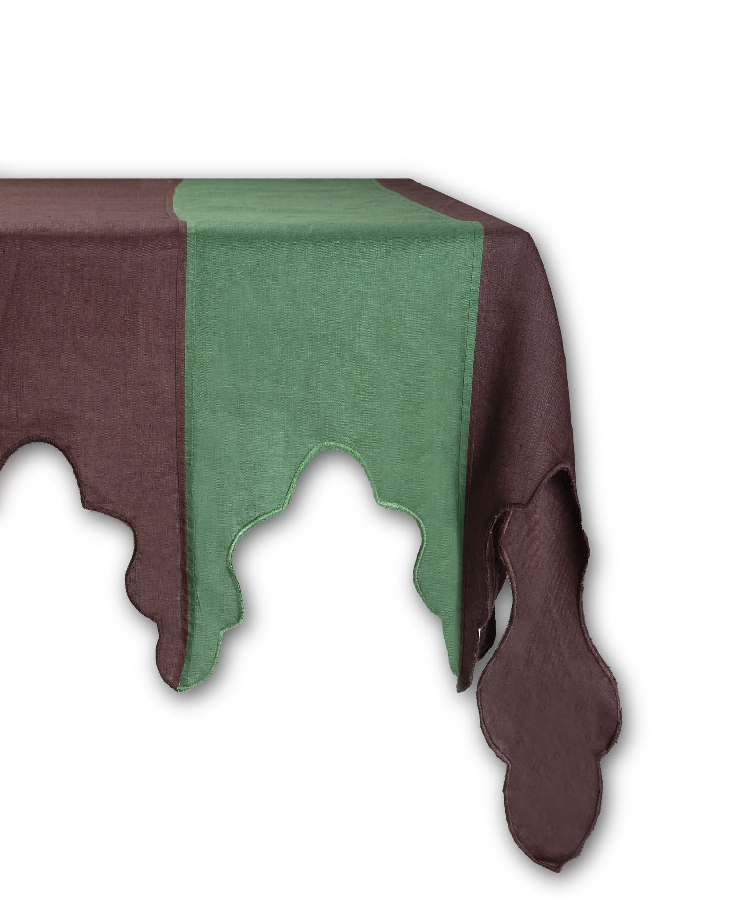 SET MANTEL E INDIVIDUALES VERDE Y MARRON
