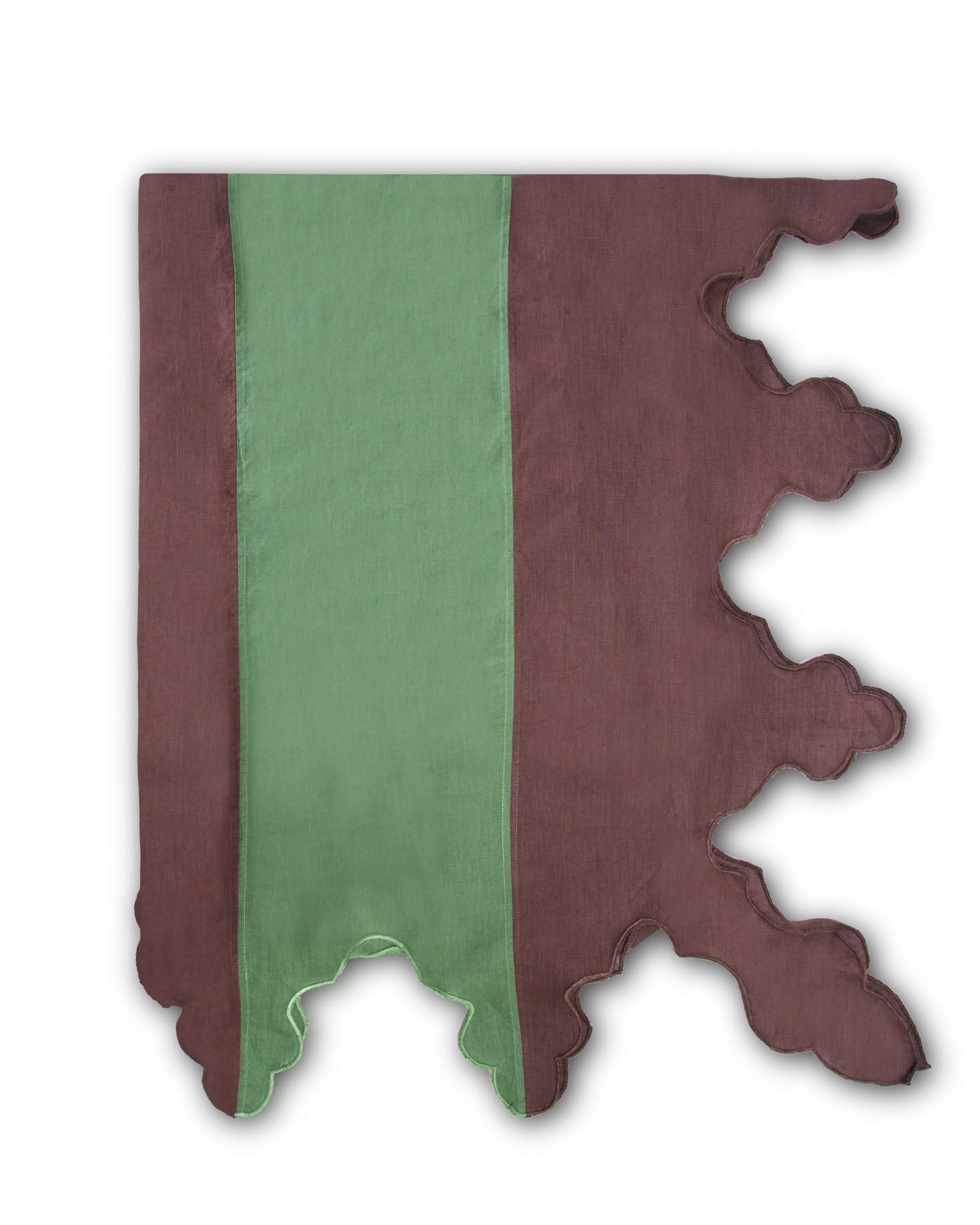 SET MANTEL E INDIVIDUALES VERDE Y MARRON