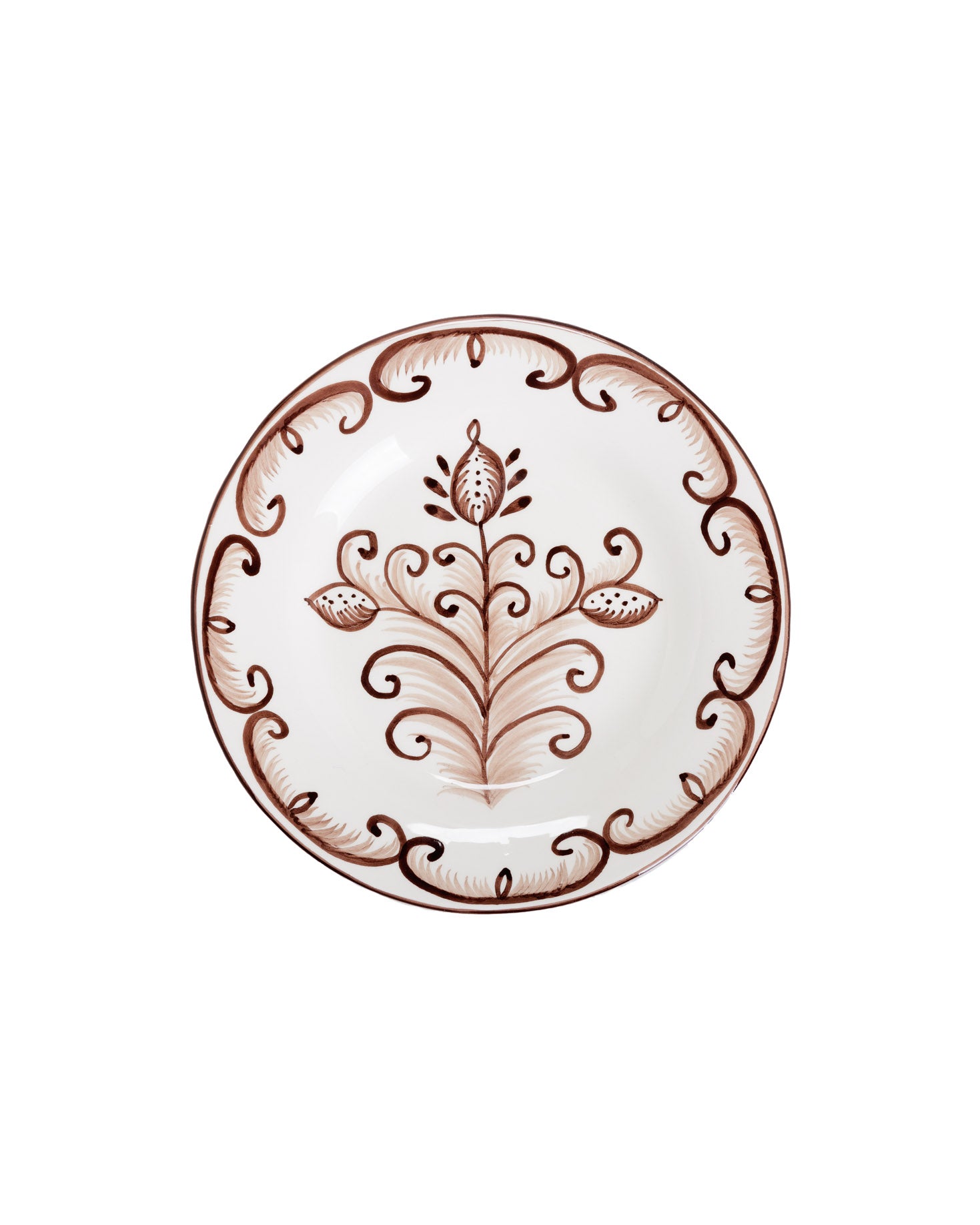 PLATO DE POSTRE CLAVEL MARRON
