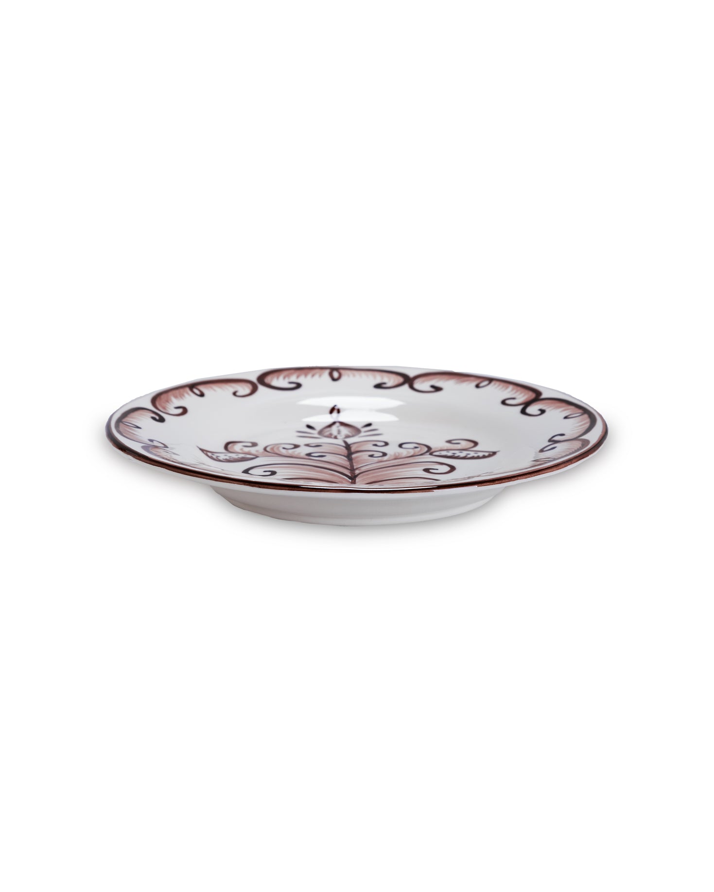 PLATO DE POSTRE CLAVEL MARRON