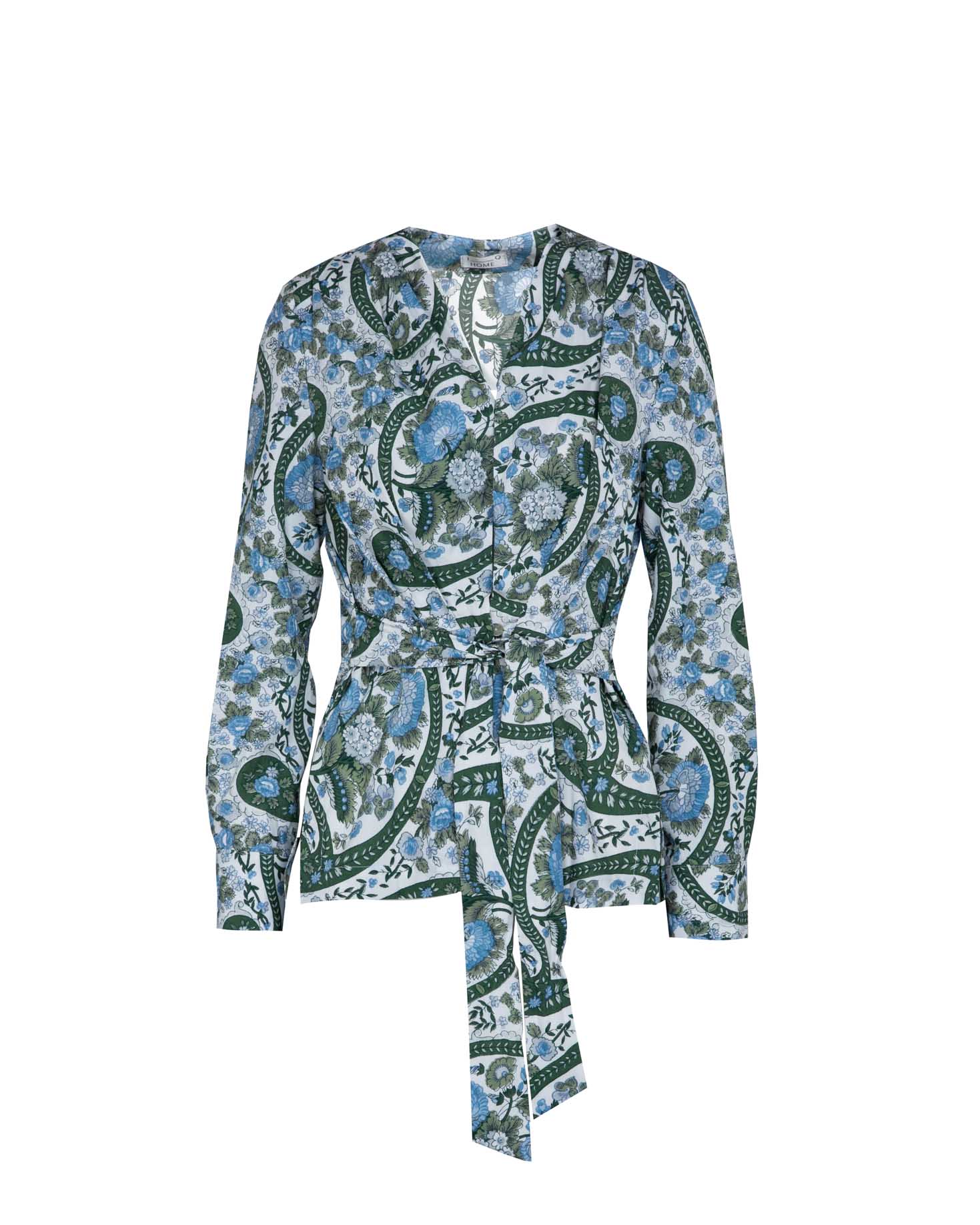 BATA CORTA PIJAMA PAISLEY AZUL
