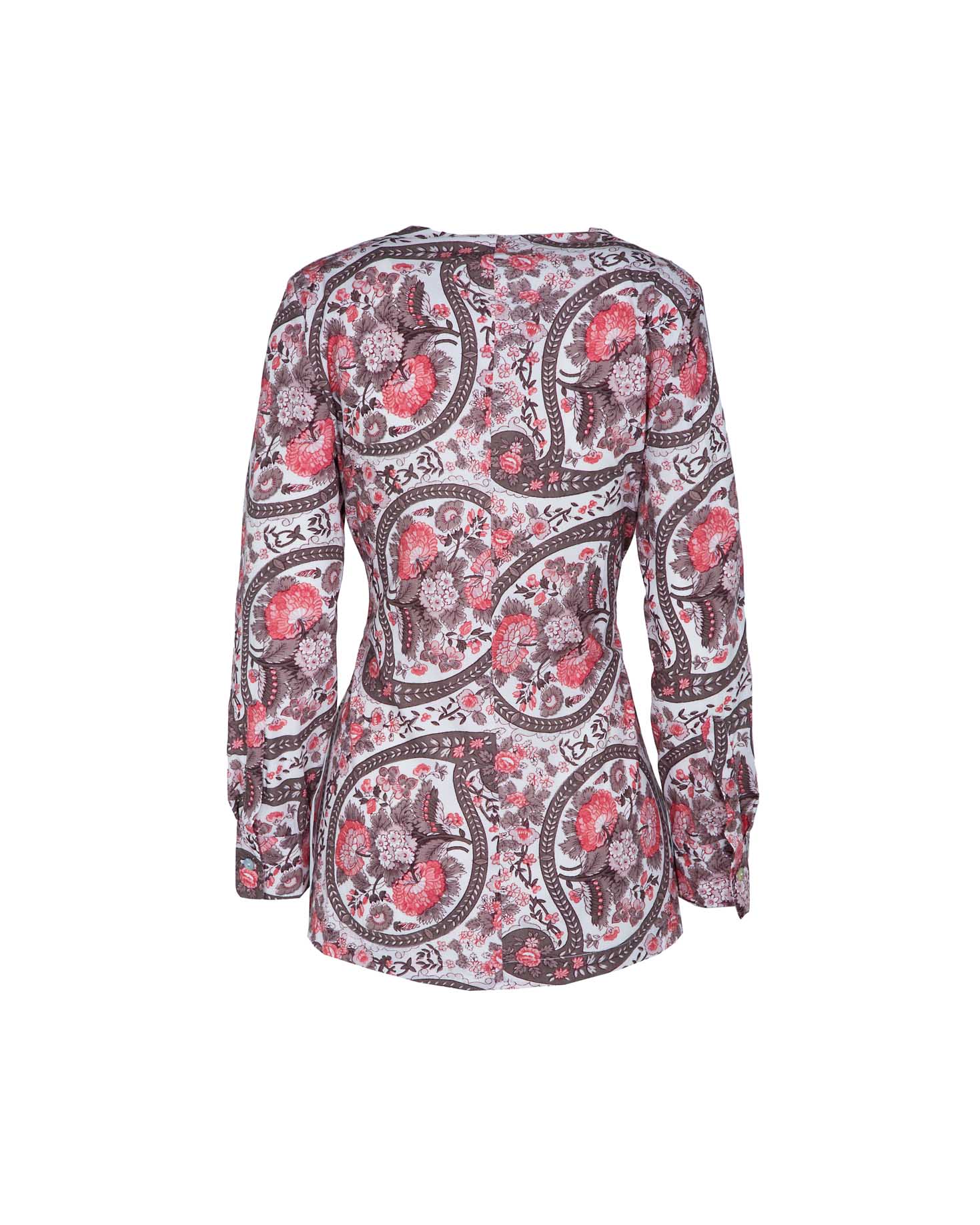 BATA CORTA PIJAMA PAISLEY ROSA