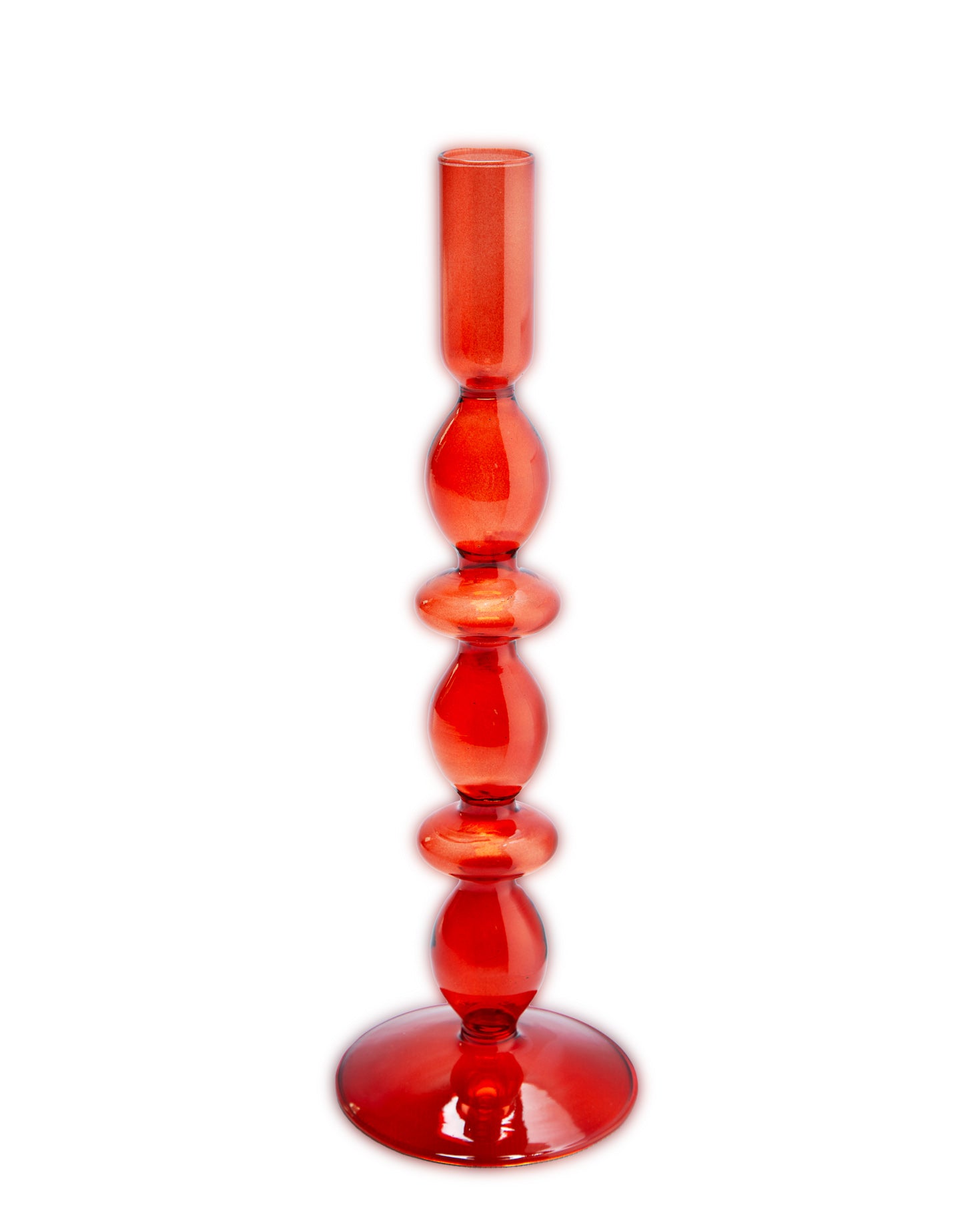CANDELABRO VIDRIO ROJO