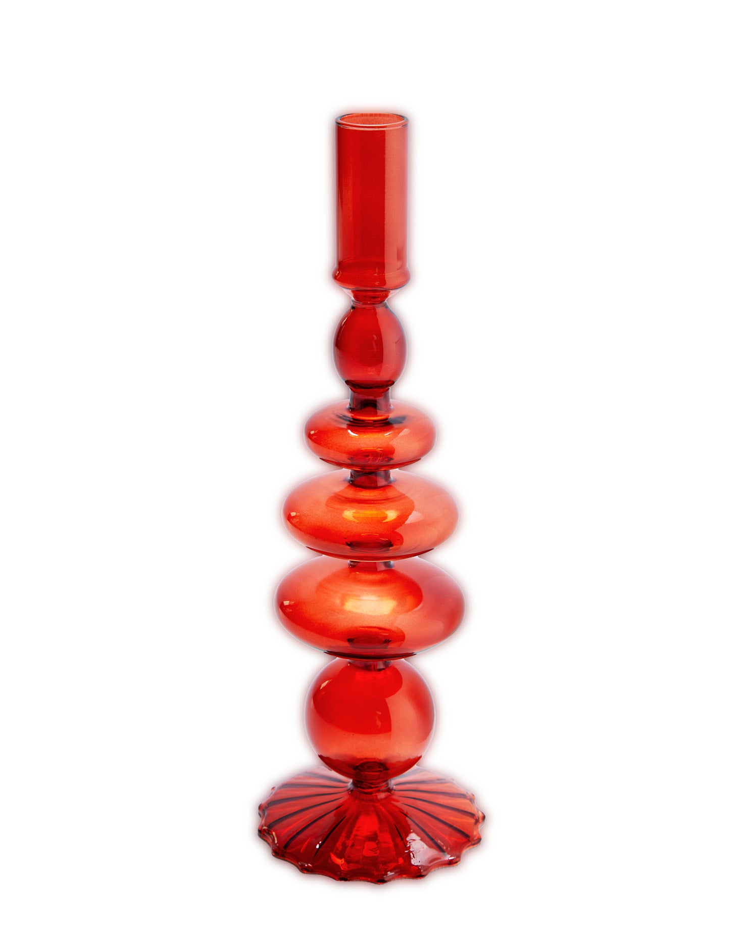 CANDELABRO VIDRIO ROJO