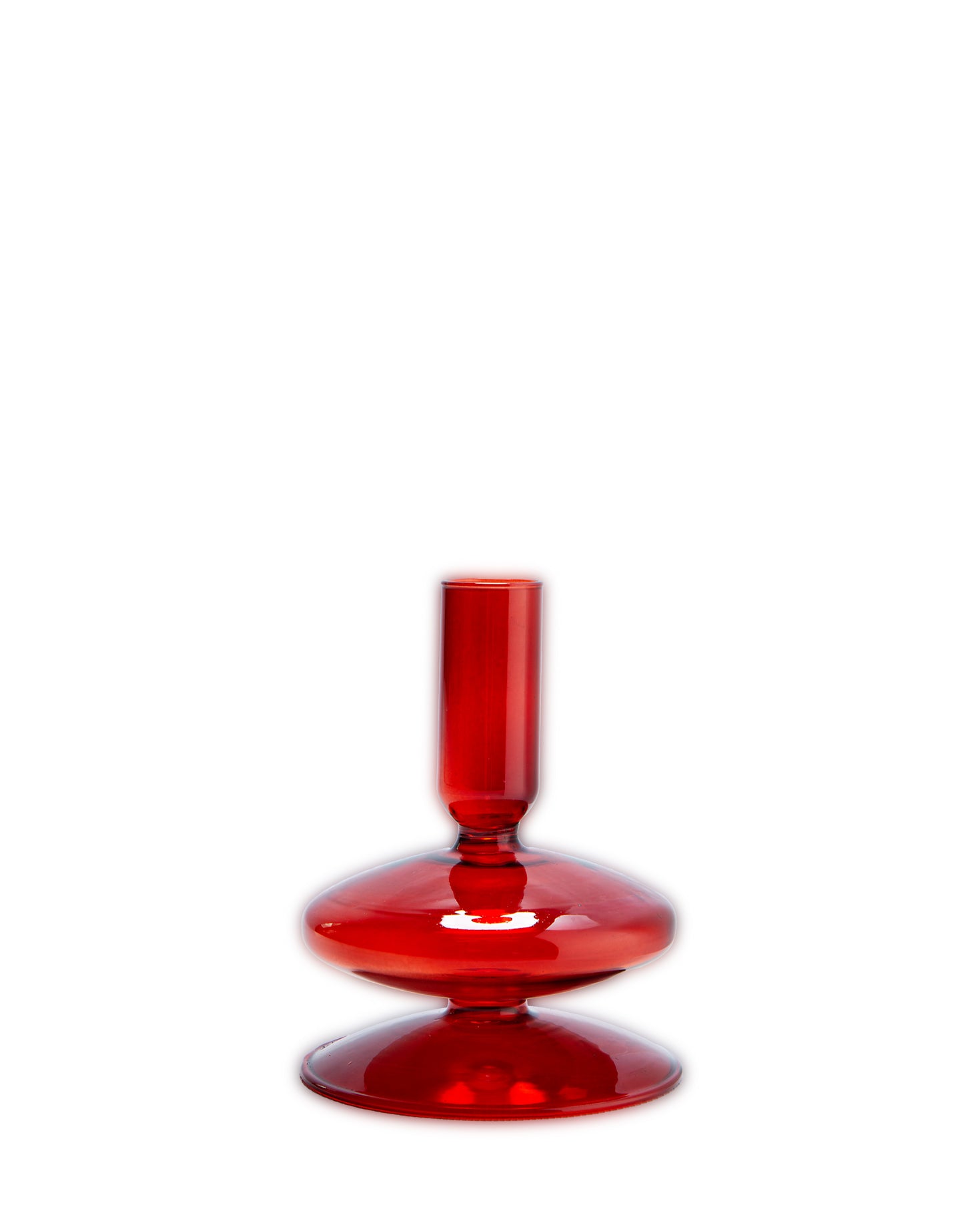 CANDELABRO VIDRIO ROJO