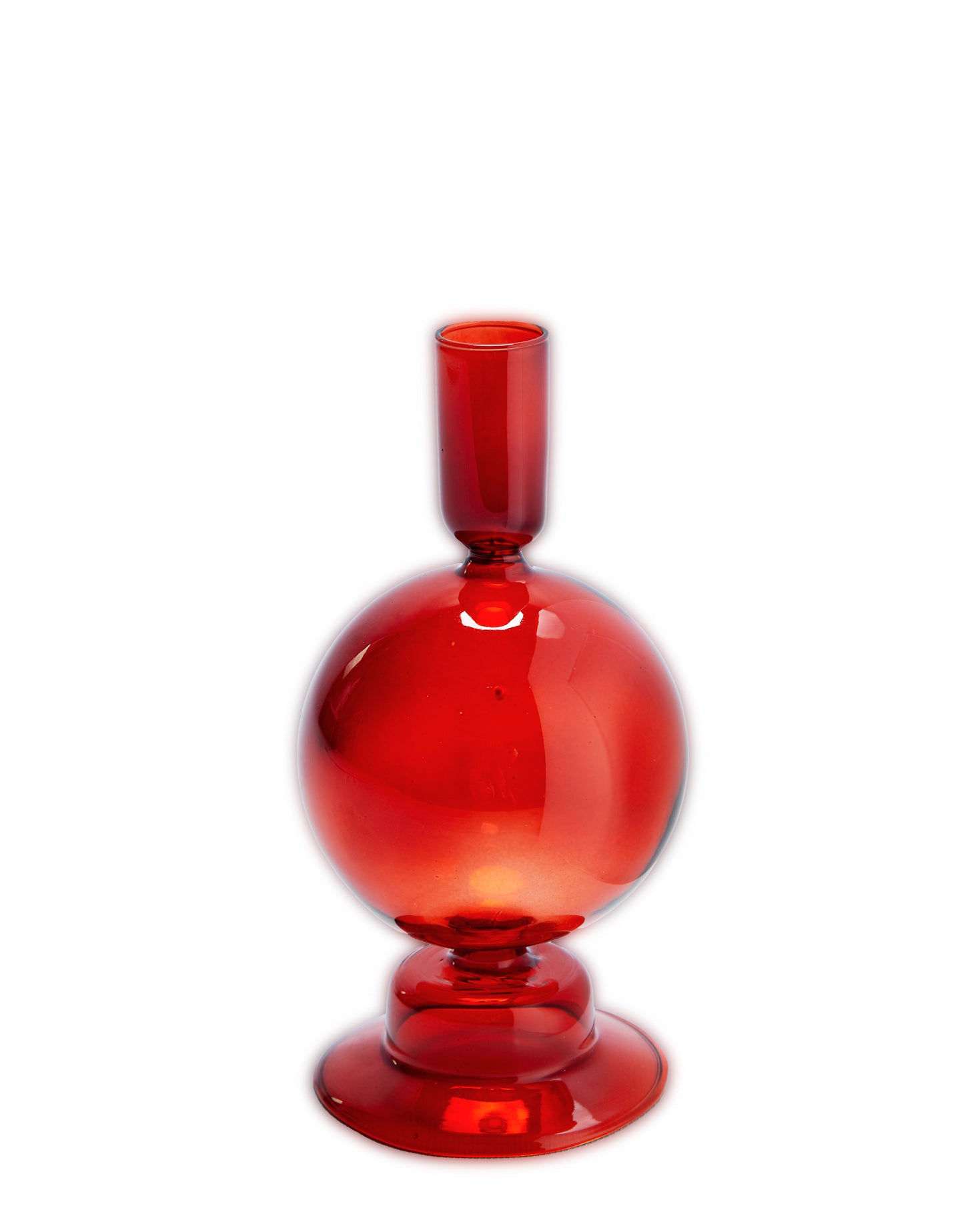CANDELABRO VIDRIO ROJO