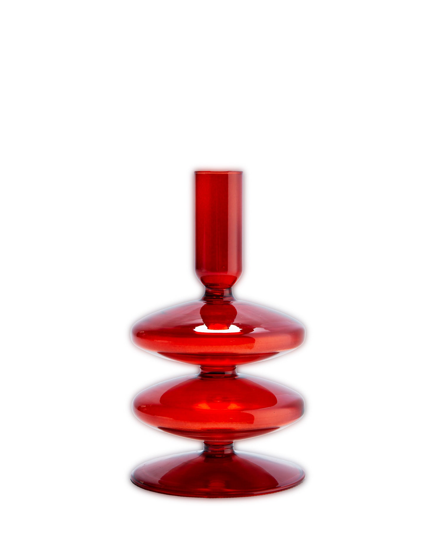 CANDELABRO VIDRIO ROJO
