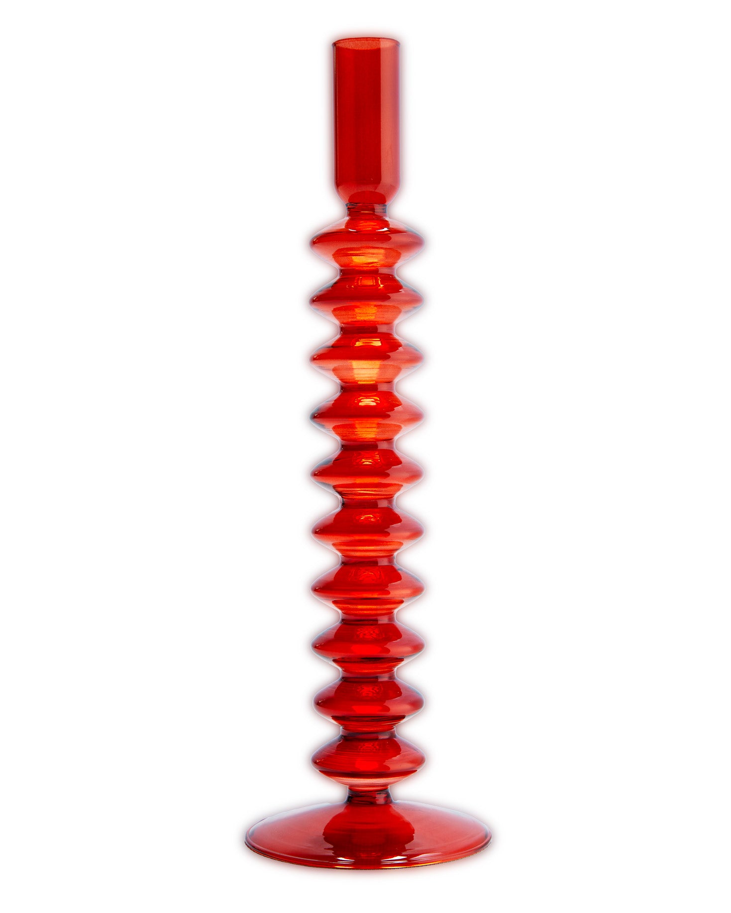 CANDELABRO VIDRIO ROJO