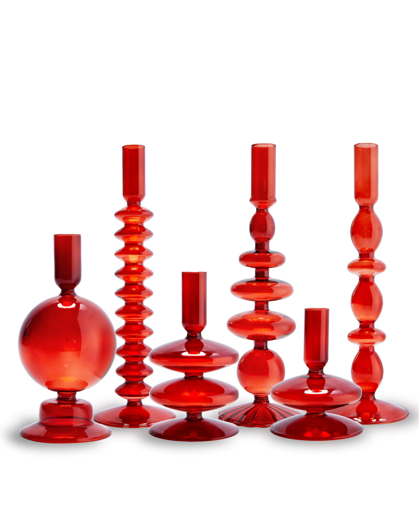 CANDELABRO VIDRIO ROJO