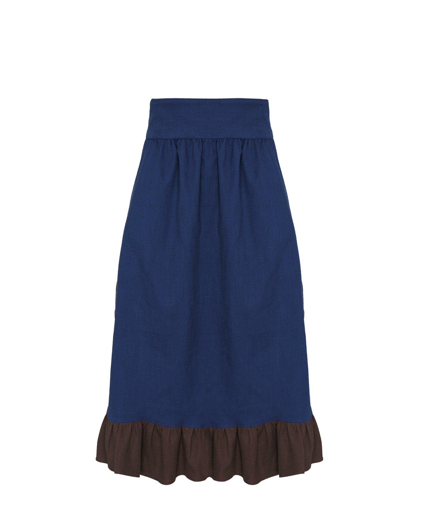 DELANTAL FALDA LINO AZUL