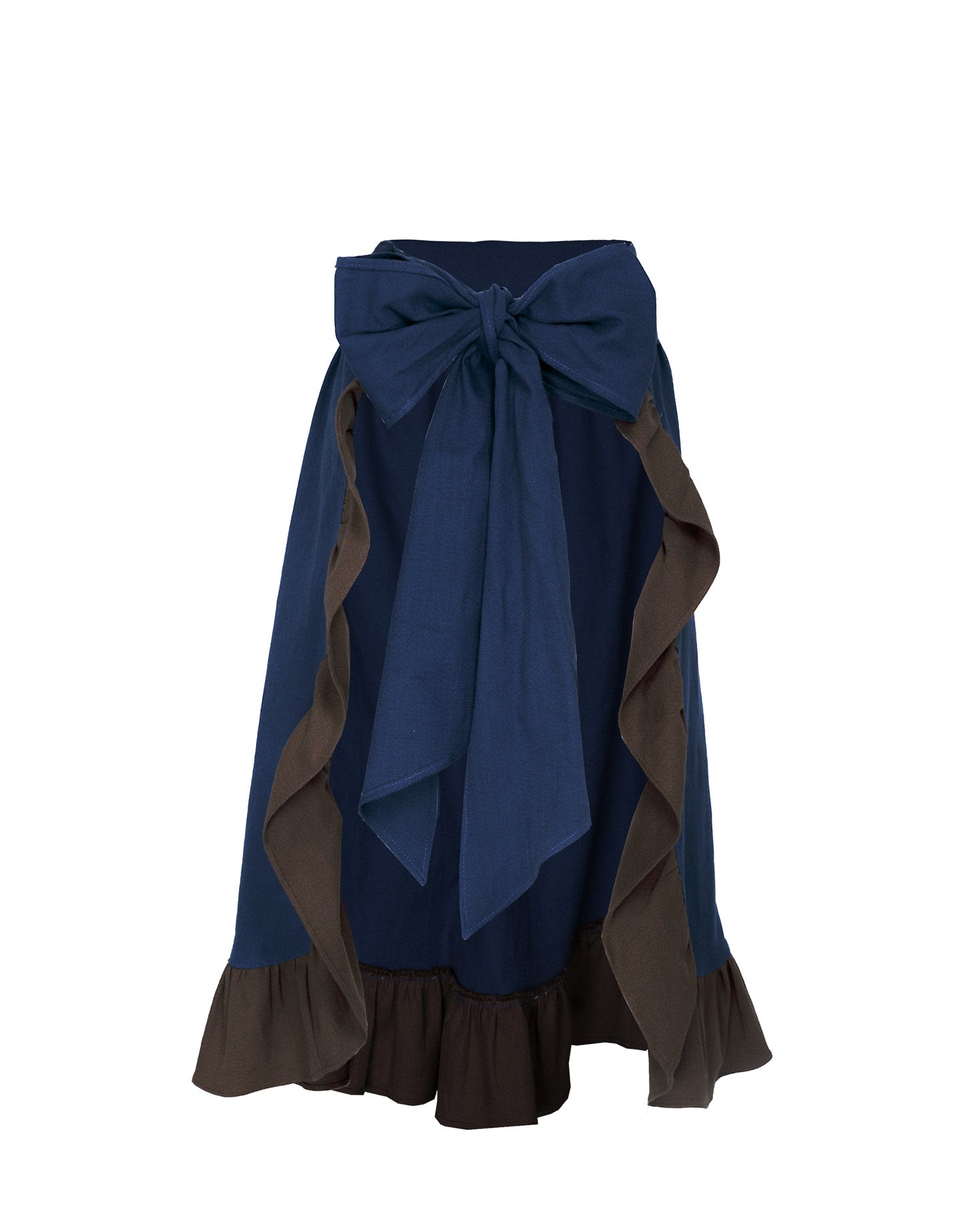 DELANTAL FALDA LINO AZUL