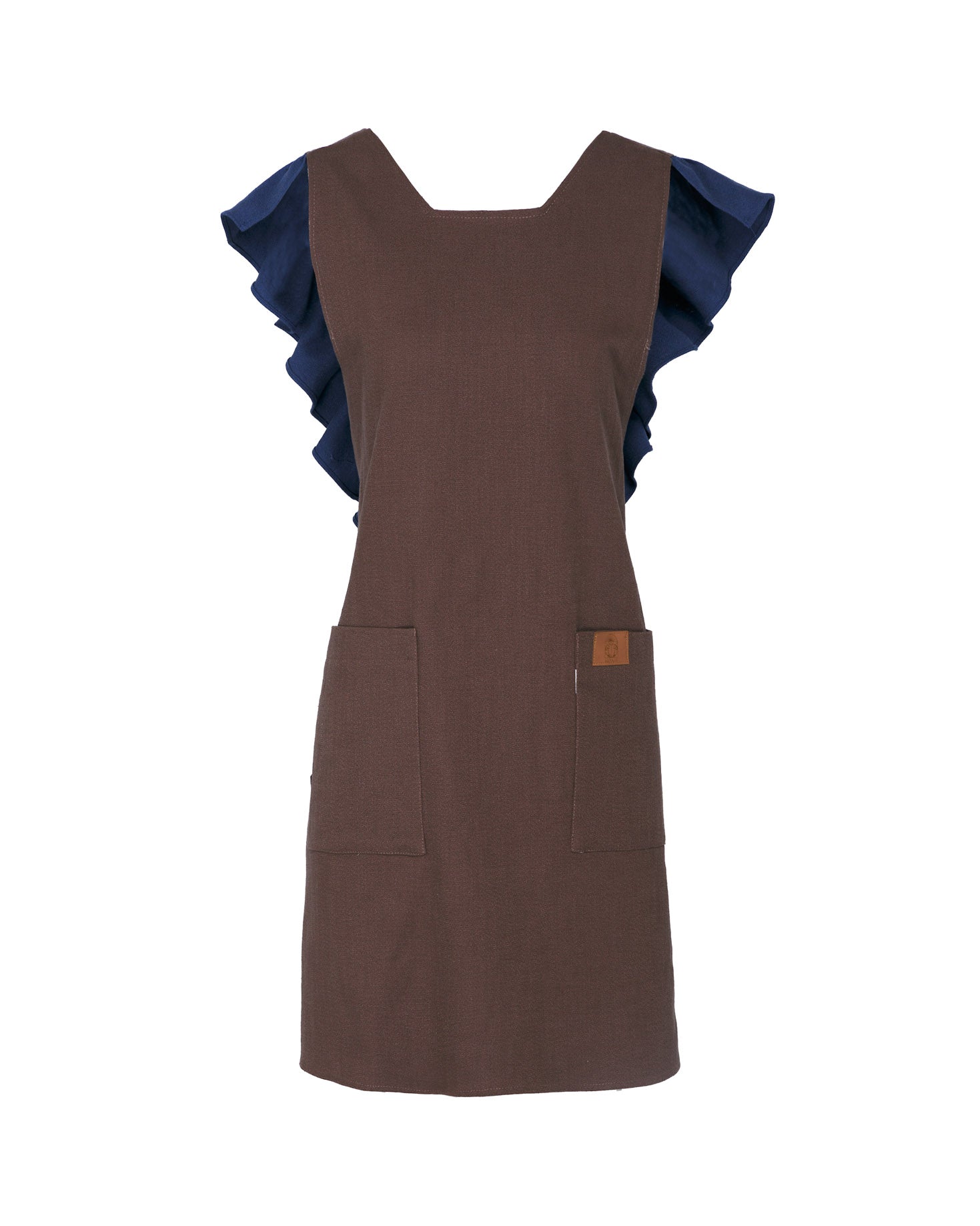 MANDIL LINO CUERPO MARRON