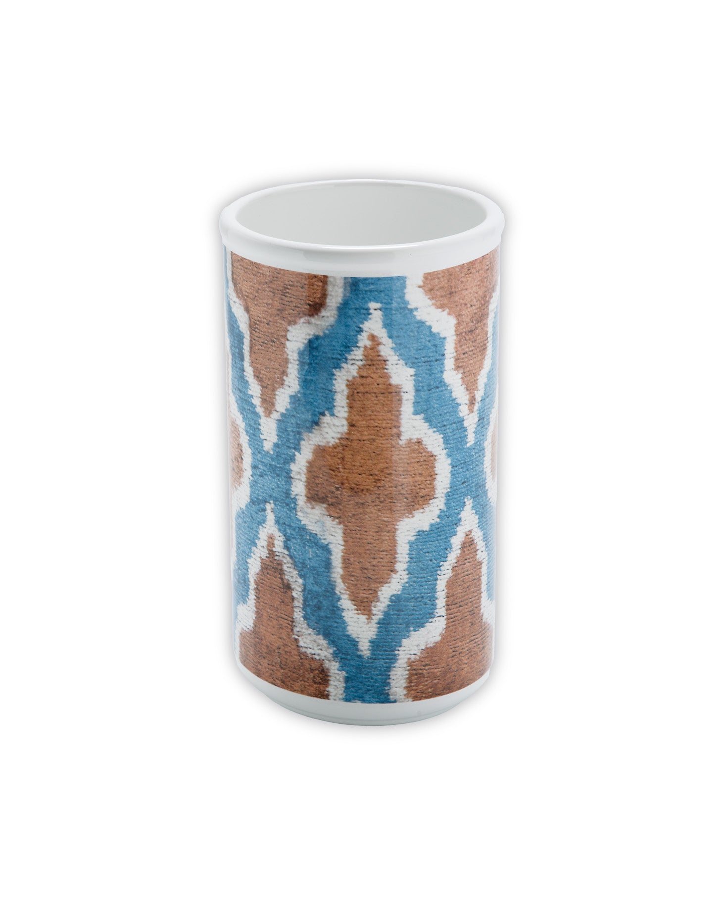 JARRON DE CERAMICA AZUL Y NARANJA