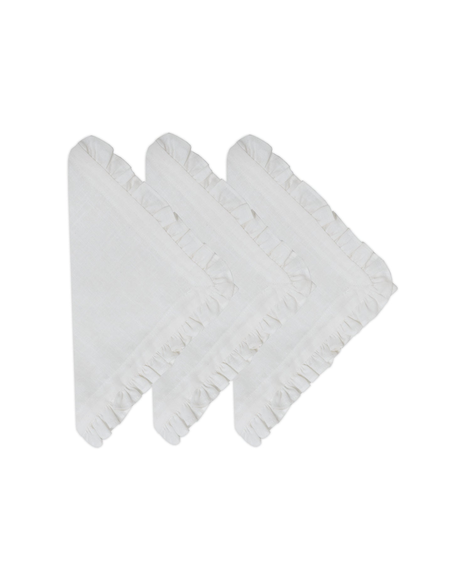 PACK SERVILLETA BLANCA DE LINO CON VOLANTE