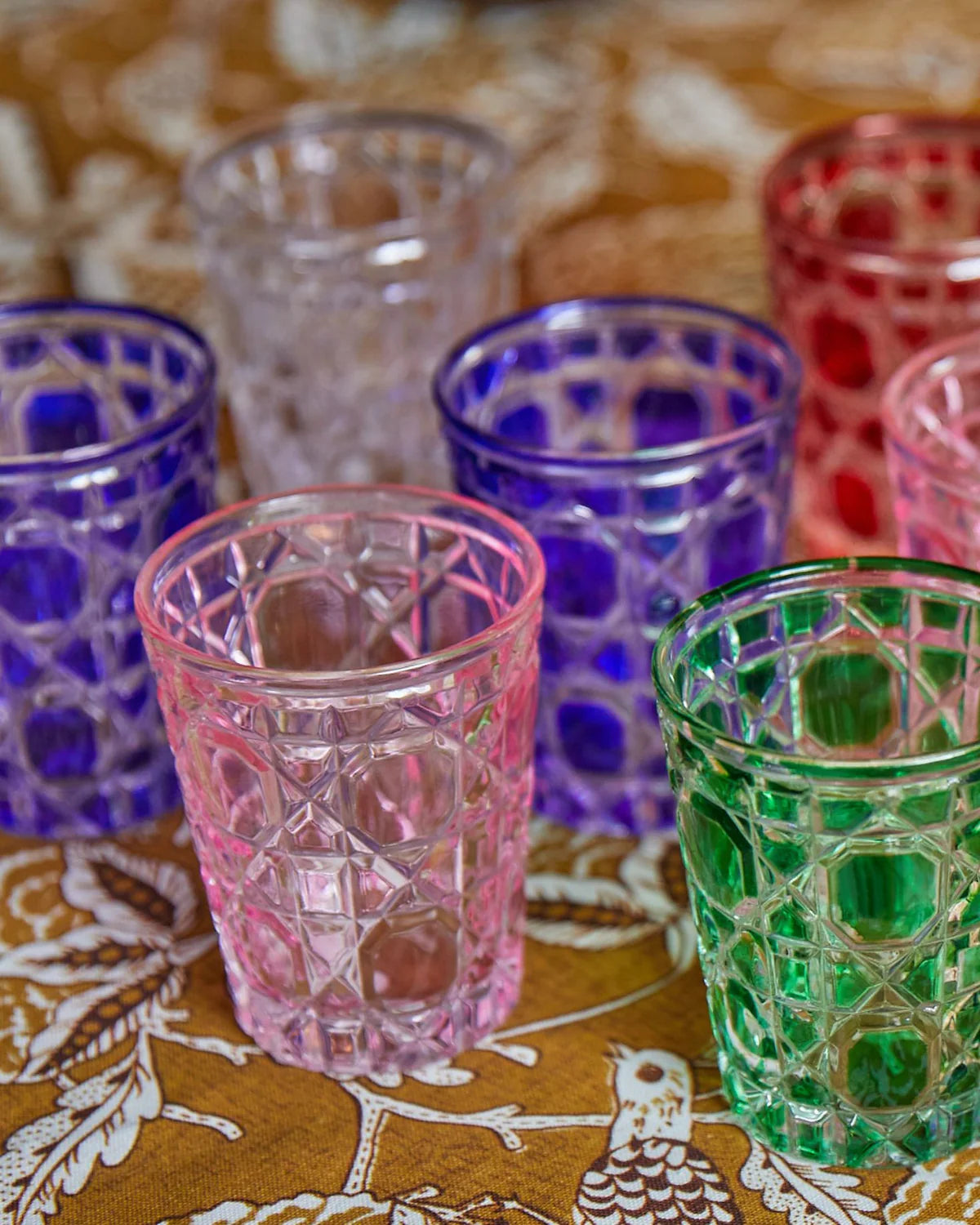 PACK 6 VASOS DE CRISTAL ROSA