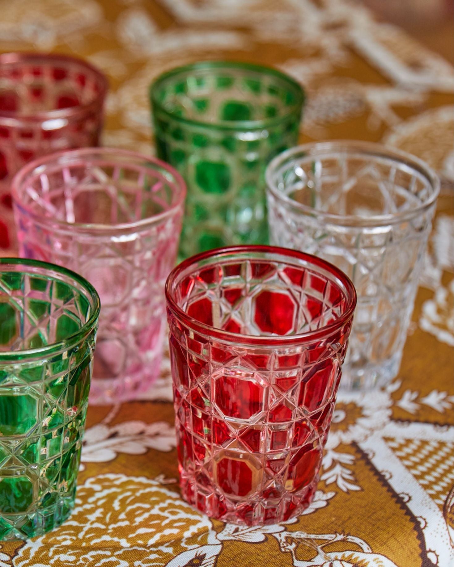 VASO DE CRISTAL ROJO