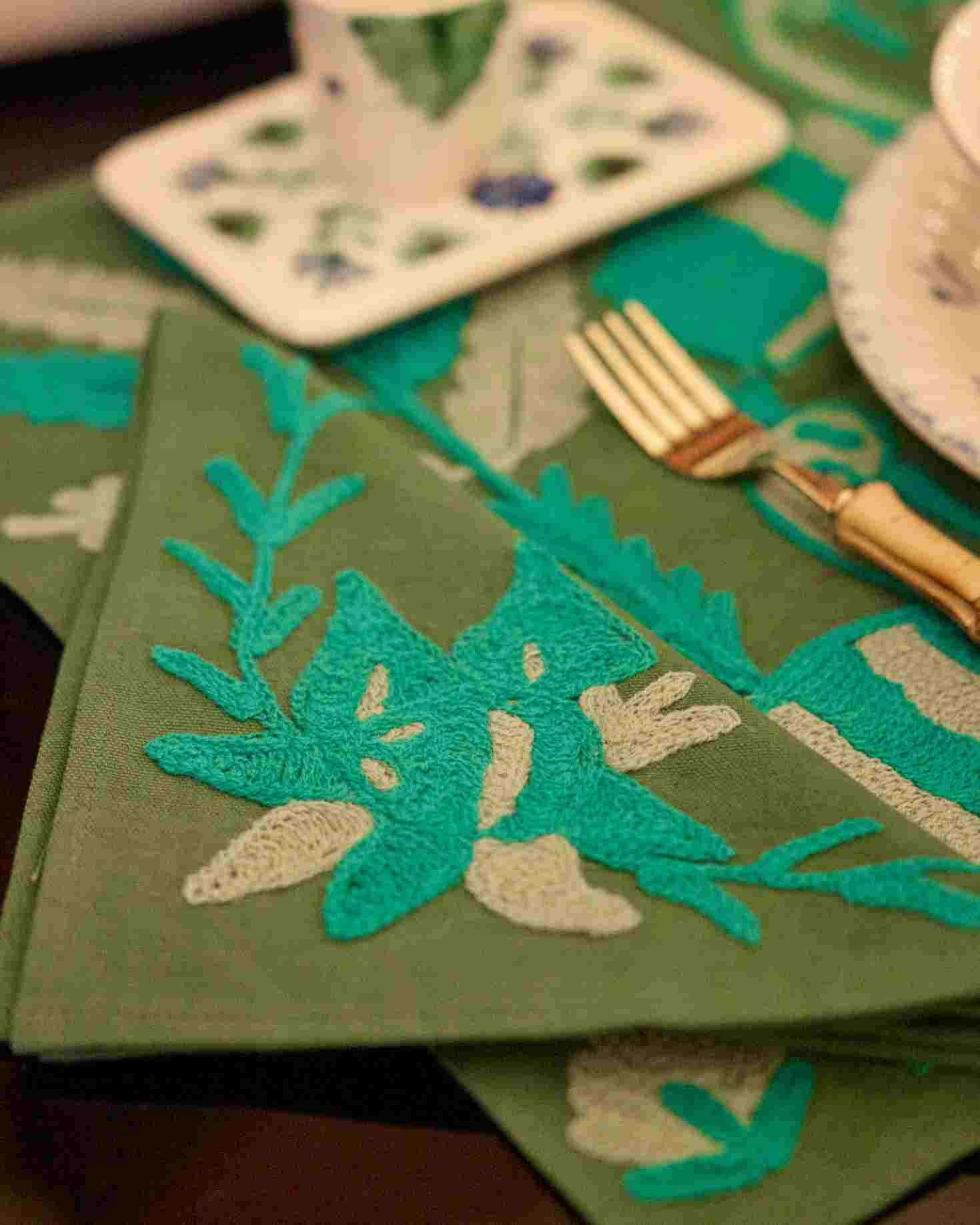 SET INDIVIDUAL Y SERVILLETA CAÑA VERDE