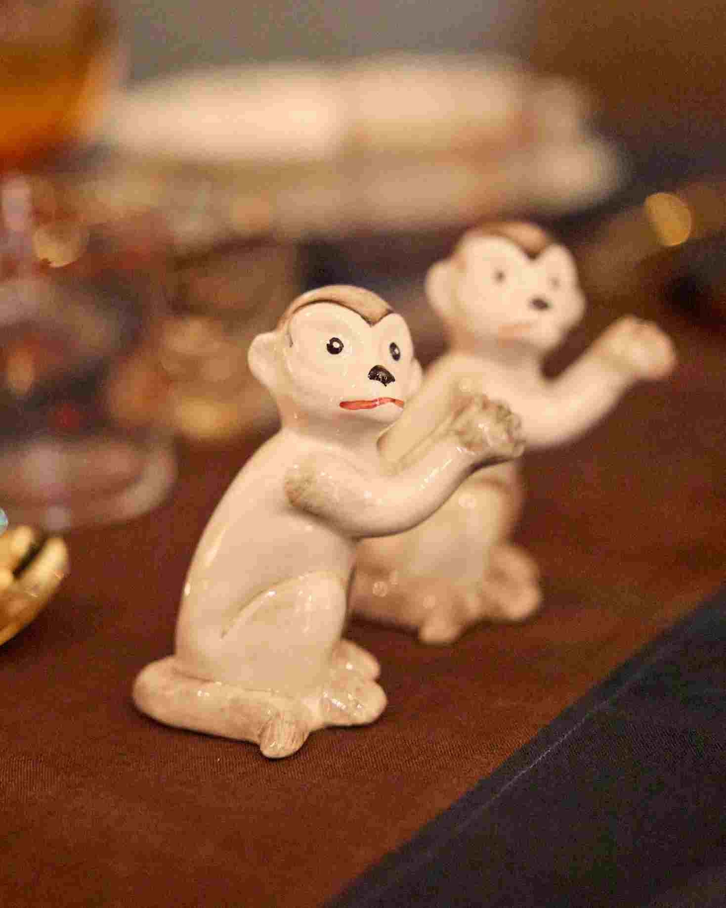MONKEY CERAMIC SALT AND PEPPER SHAKERS