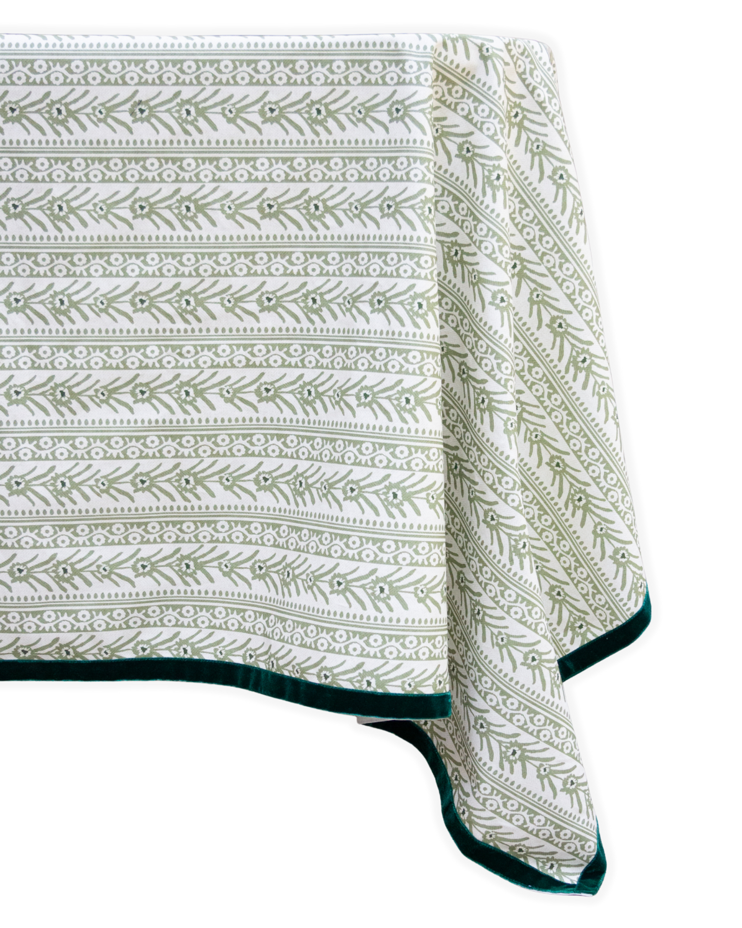 BROWN SQUARE TABLECLOTH (green)