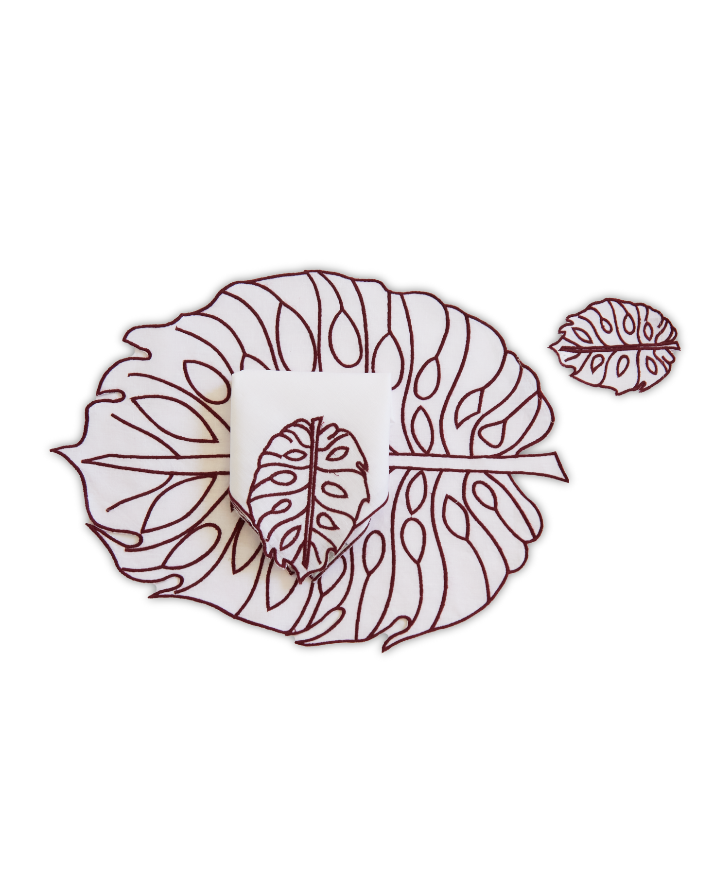 PLACEMAT AND NAPKIN PHILODENDRON