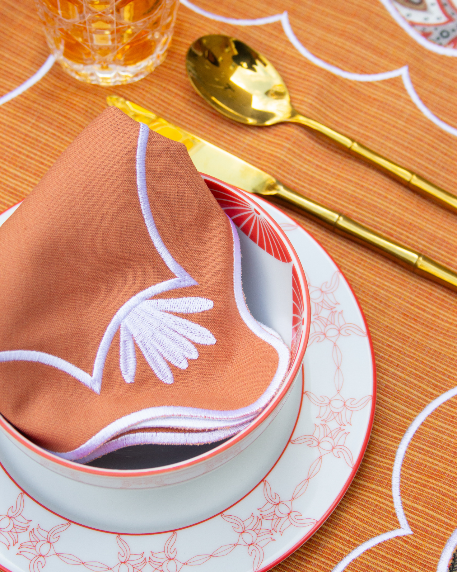 INDIVIDUAL Y SERVILLETA BABOR (naranja)