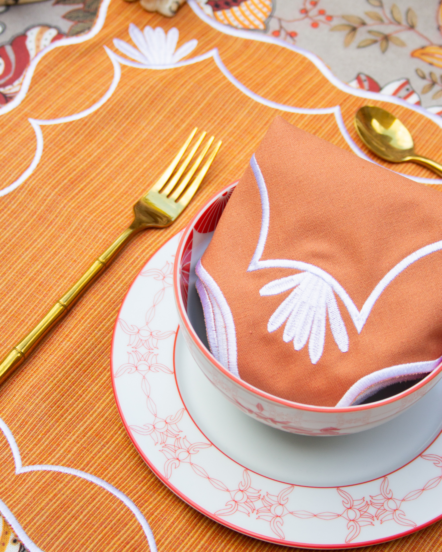 INDIVIDUAL Y SERVILLETA BABOR (naranja)