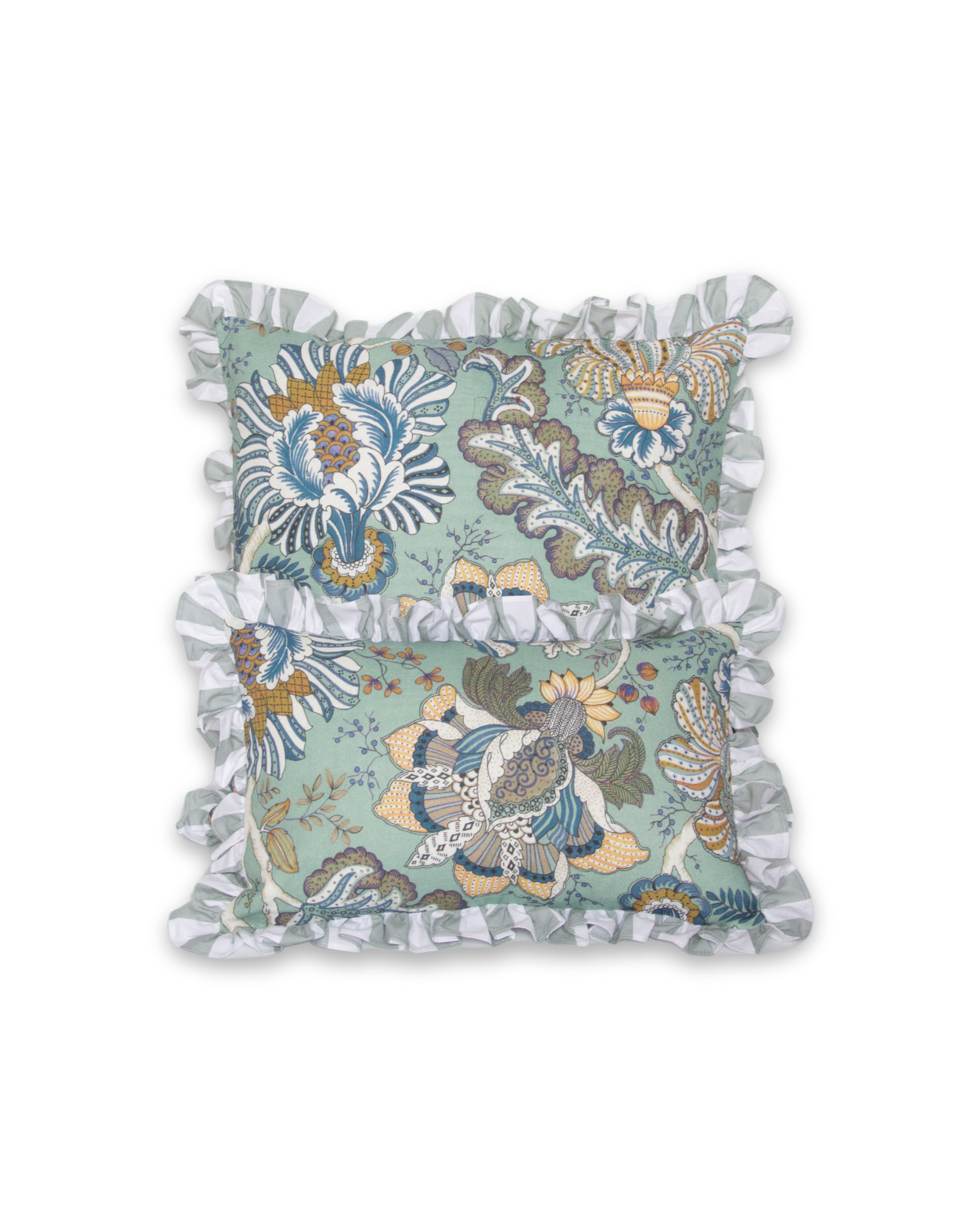 LARGE BEGONIA CUSHION (blue)