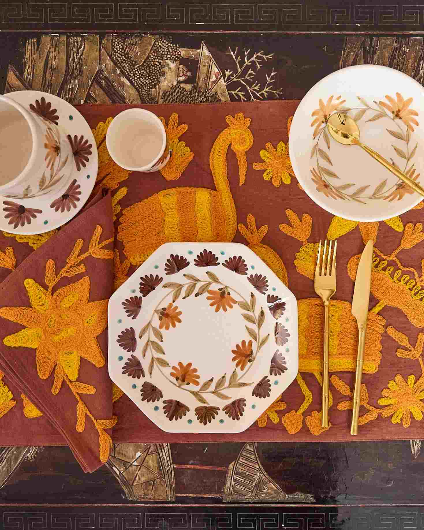 SET INDIVIDUAL Y SERVILLETA CAÑA MARRÓN