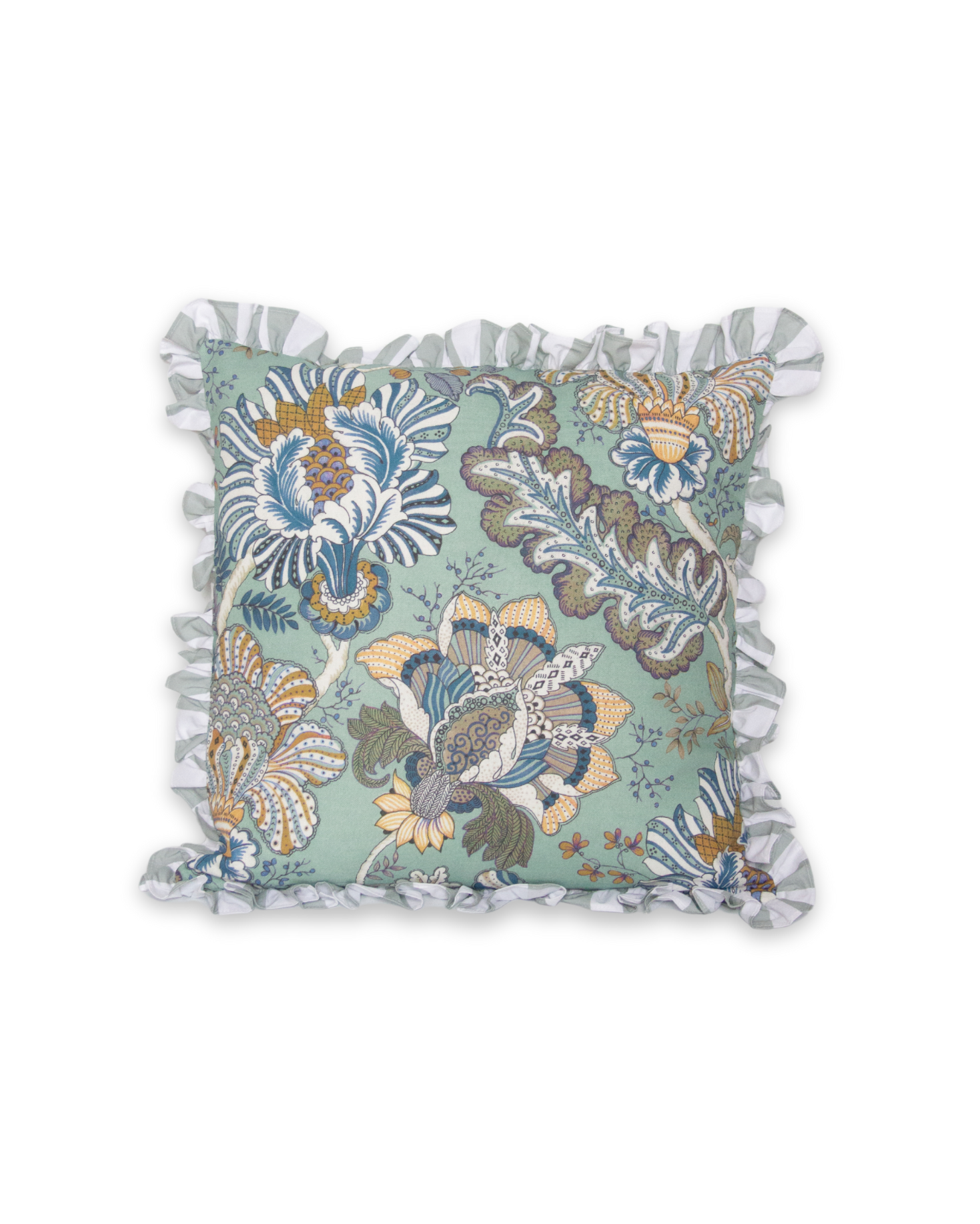 LARGE BEGONIA CUSHION (blue)
