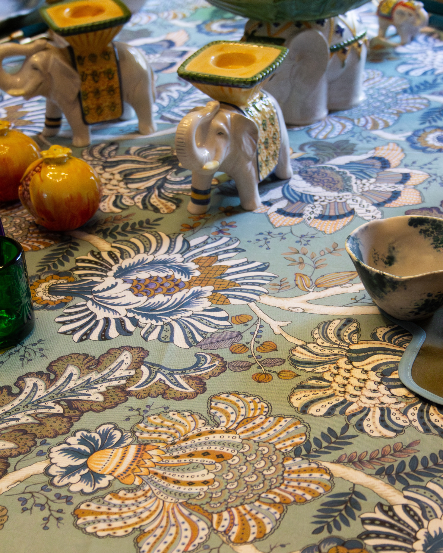 MANTEL RECTANGULAR BEGONIA (azul)