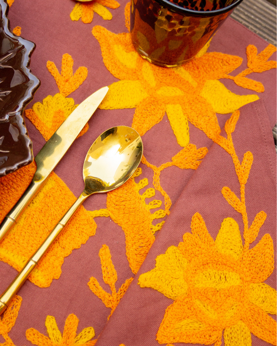 SET INDIVIDUAL Y SERVILLETA CAÑA MARRÓN