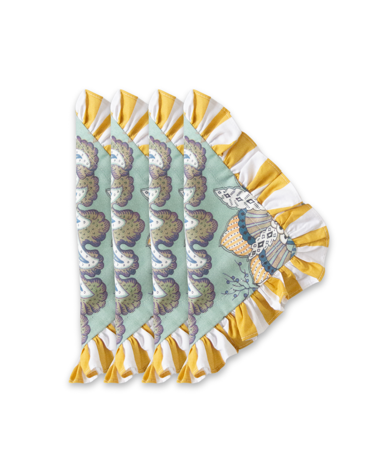 PACK OF 4 BEGONIA NAPKINS (blue and yellow)