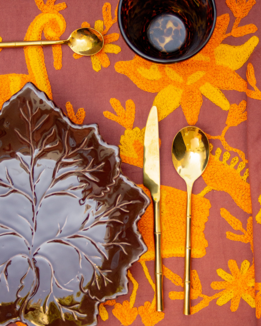 SET INDIVIDUAL Y SERVILLETA CAÑA MARRÓN