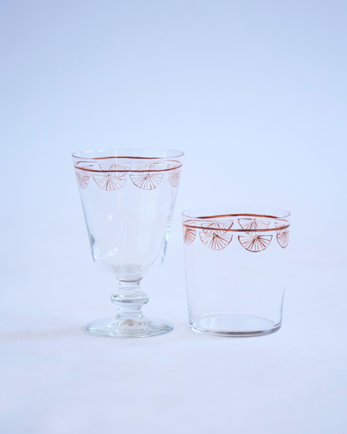 SET 4 COPAS HANDMADE (abanicos caldera)