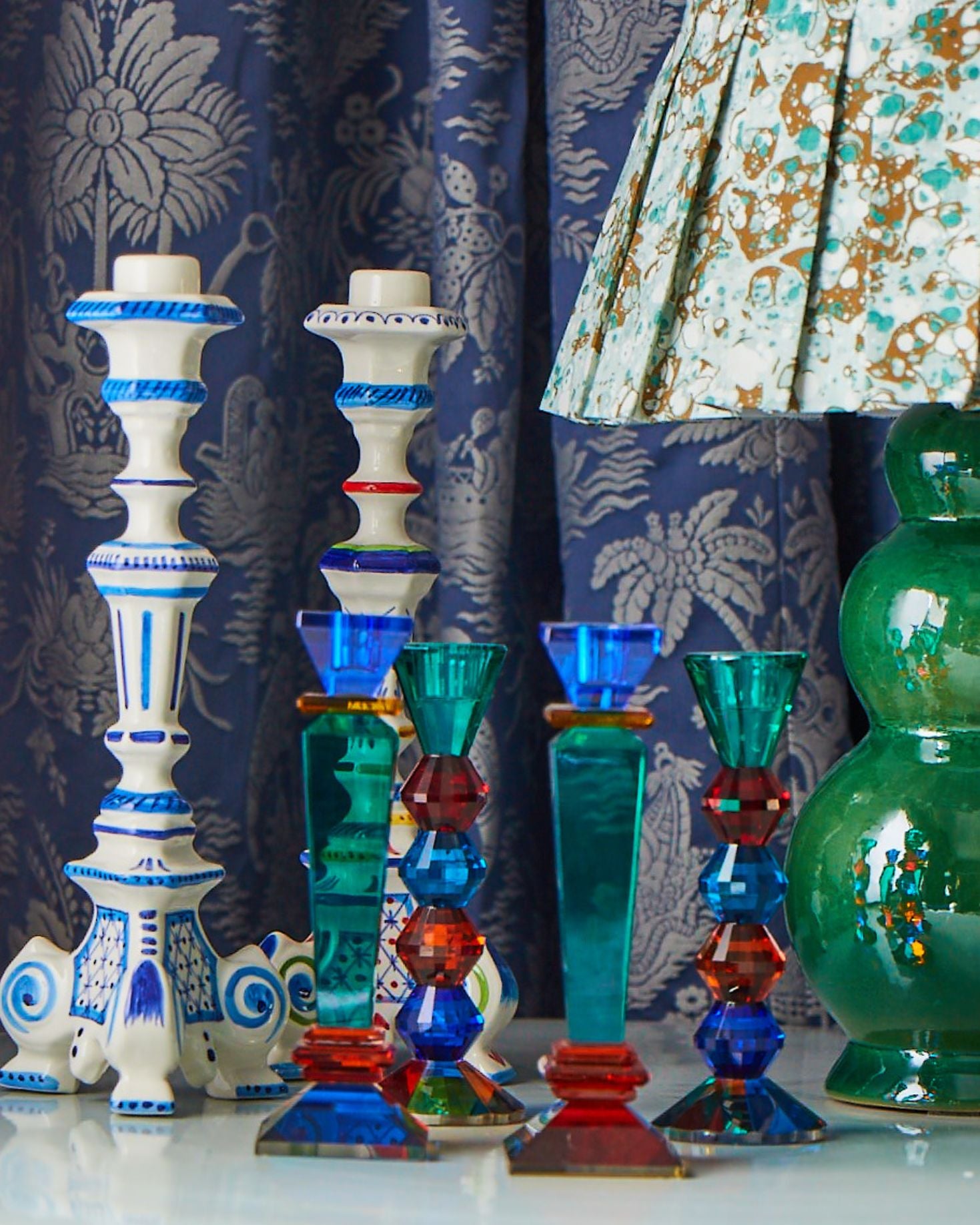 CANDELABRO COLORES CRISTAL COPA