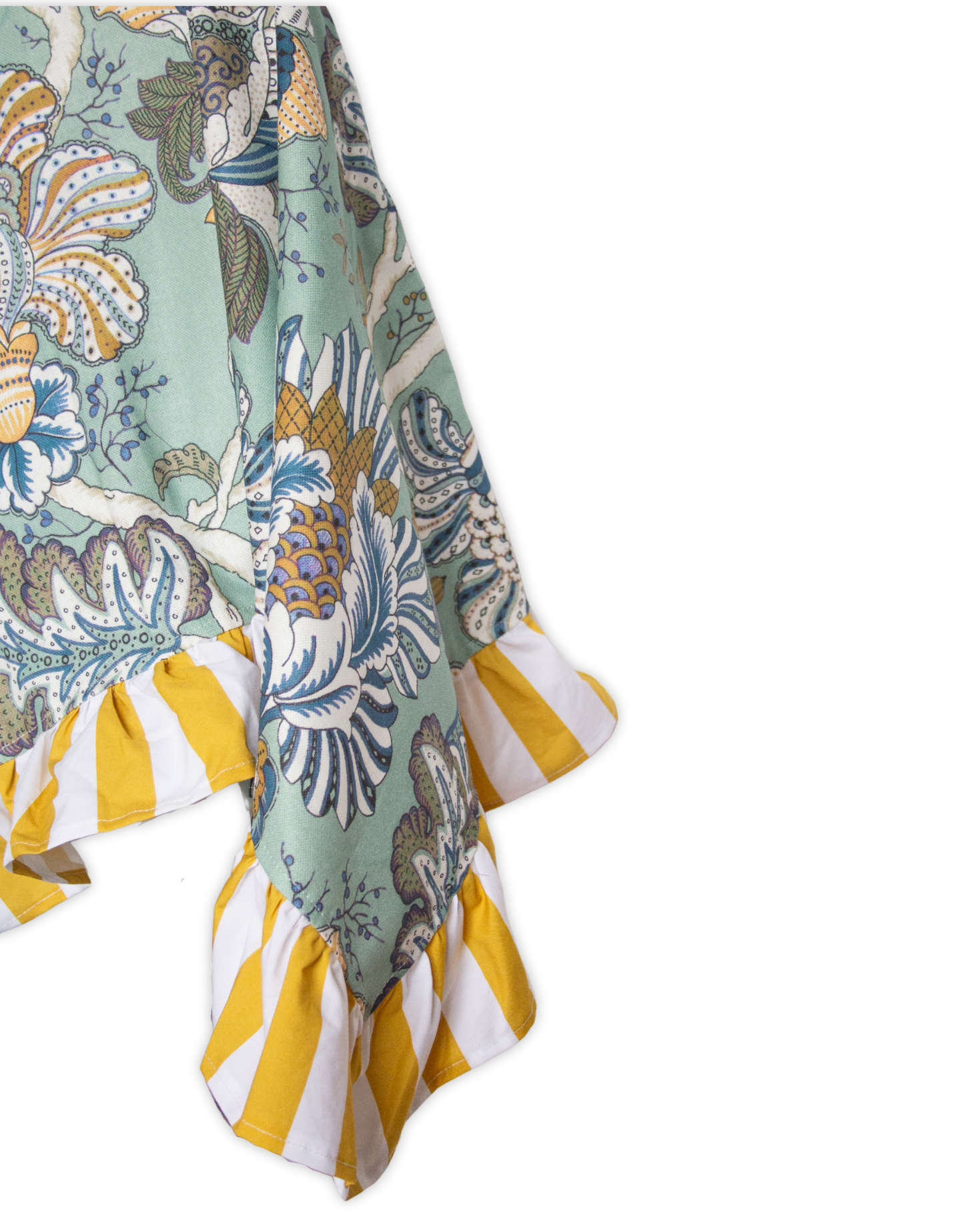 RECTANGULAR BEGONIA TABLECLOTH (blue and yellow)