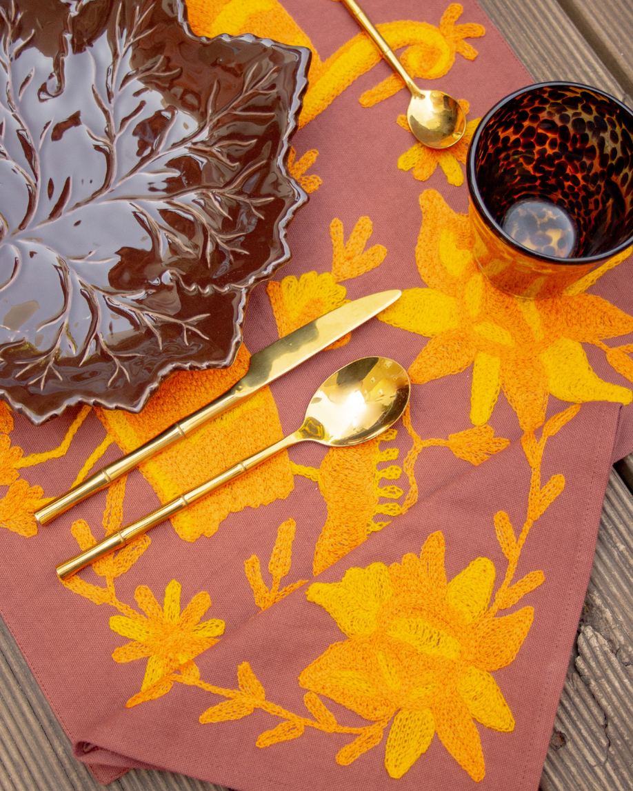 SET INDIVIDUAL Y SERVILLETA CAÑA MARRÓN