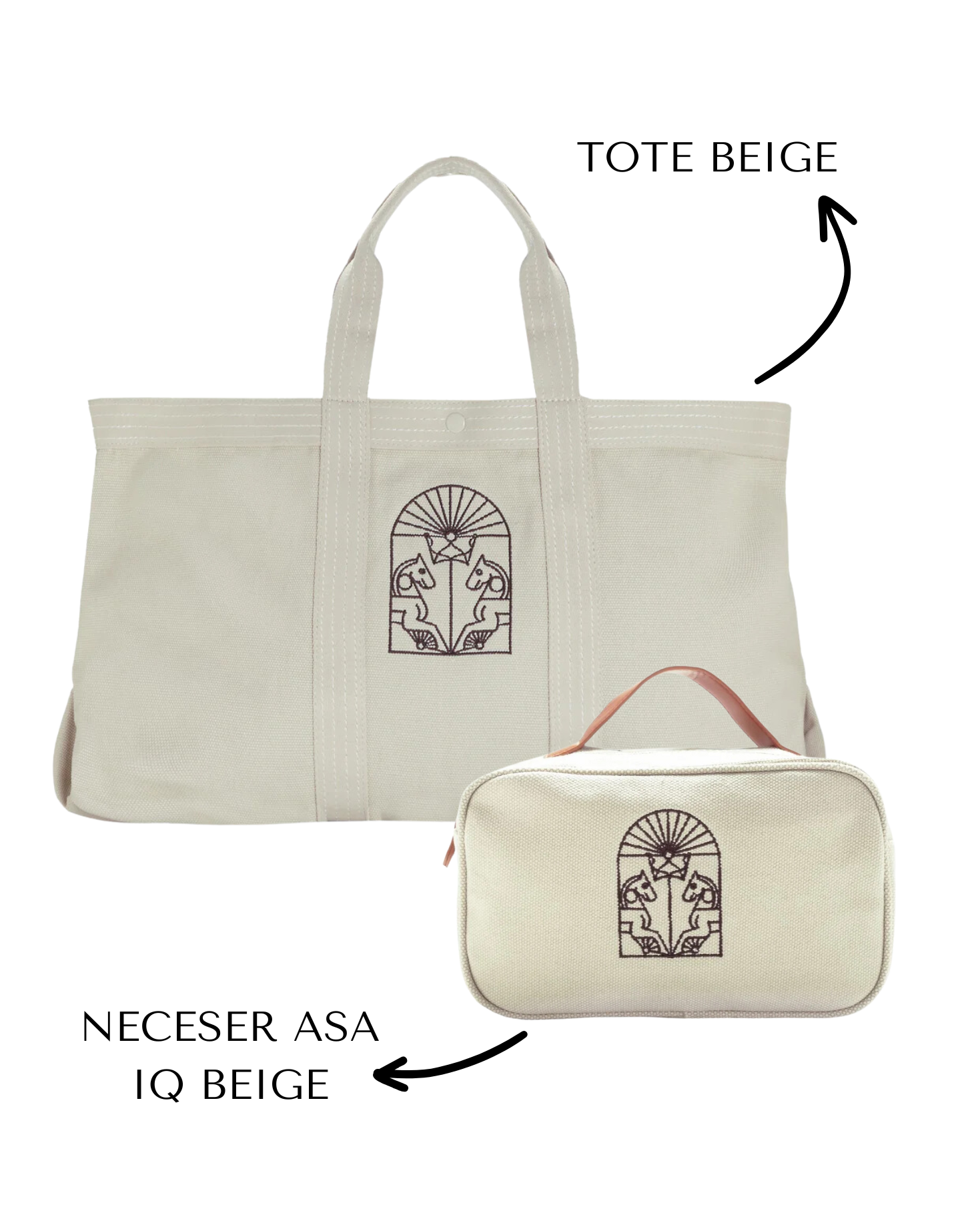 PACK TOTE Y NECESER ASA BEIGE