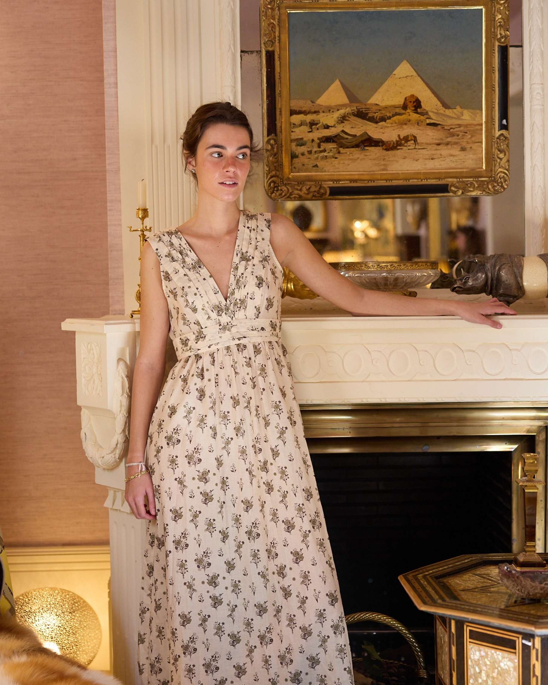 CAMISÓN MERCEDES FLORAL (BEIGE)