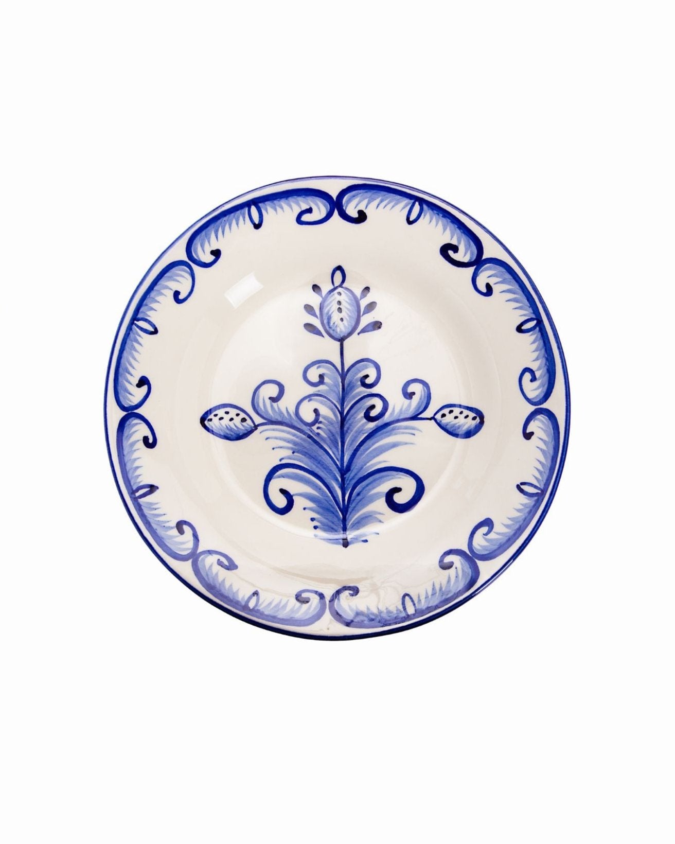 BLUE CARNATION DESSERT PLATE