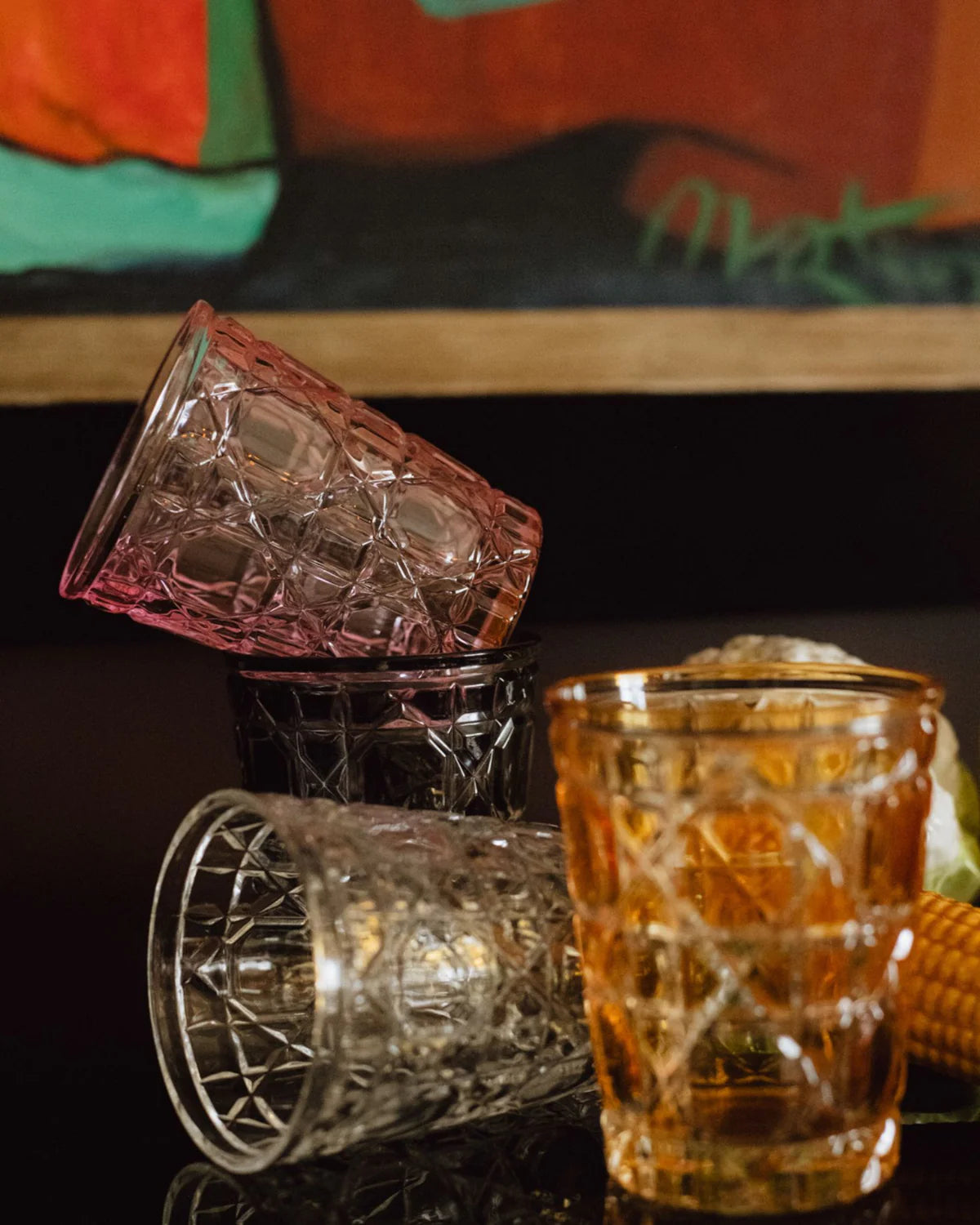 PACK 6 VASOS DE CRISTAL NARANJA