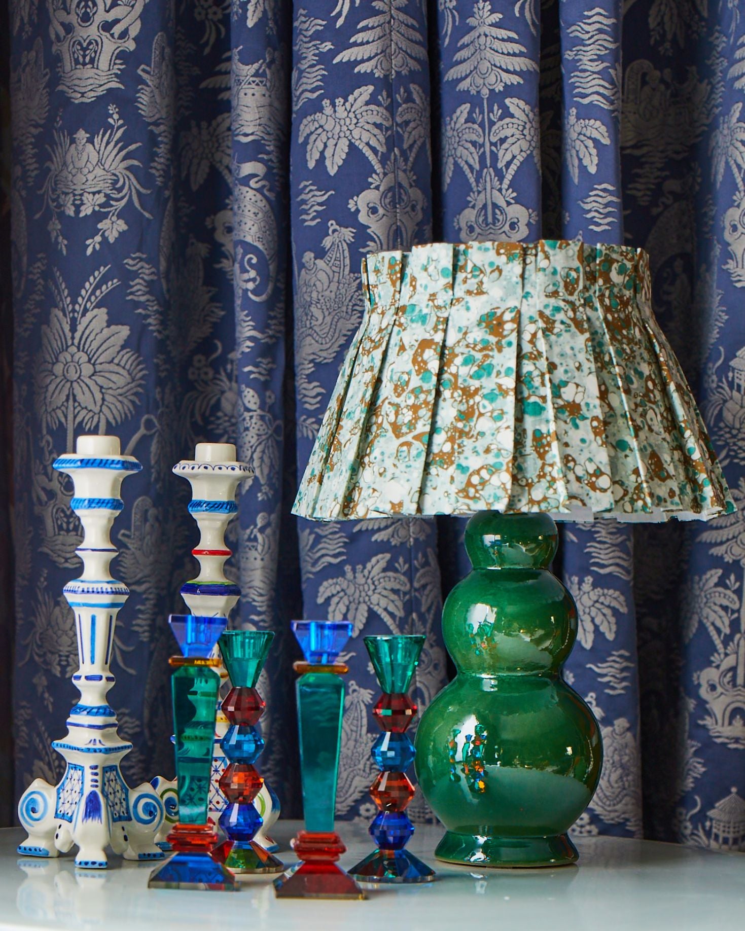 CANDELABRO COLORES CRISTAL LARGO