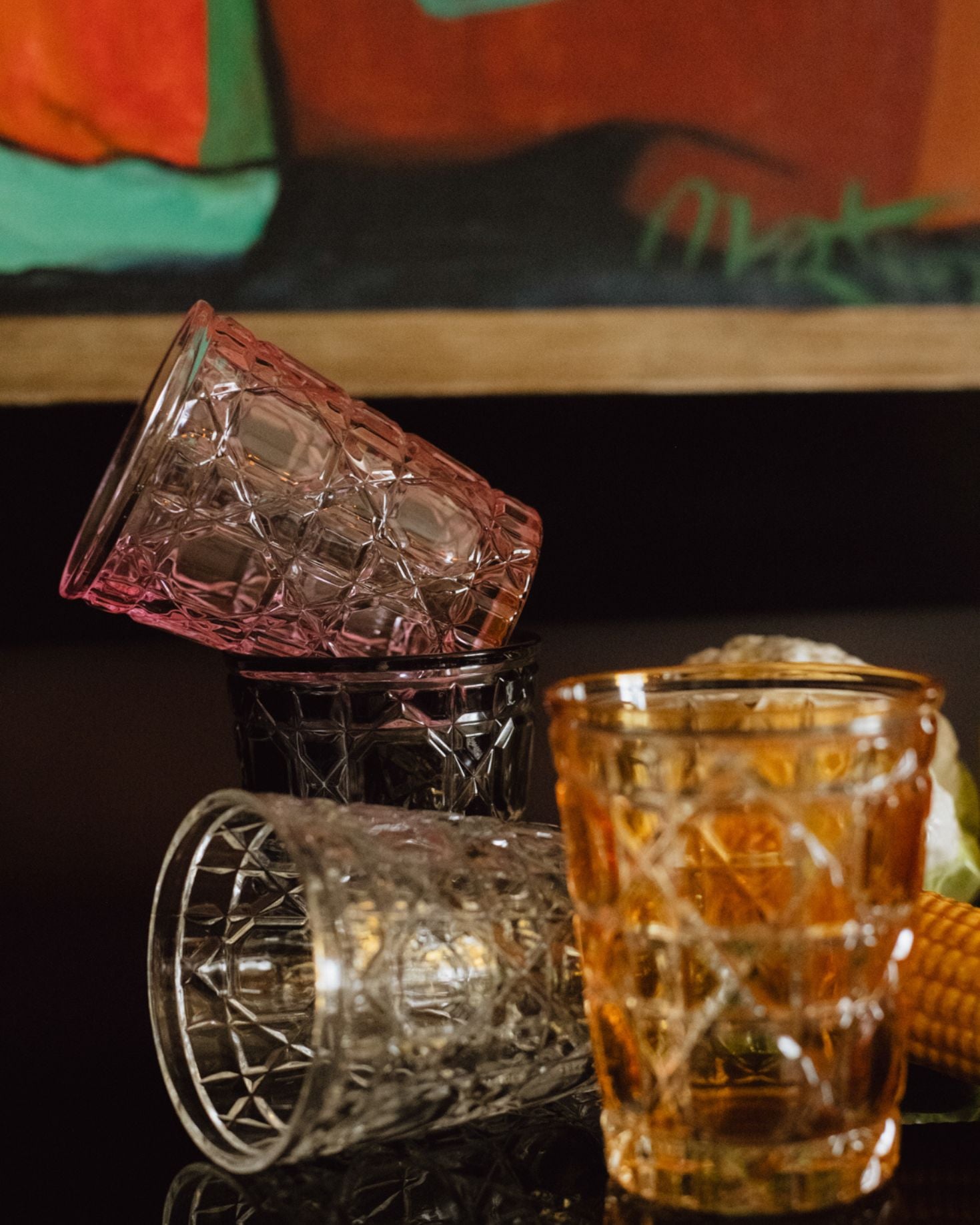 VASO DE CRISTAL NARANJA