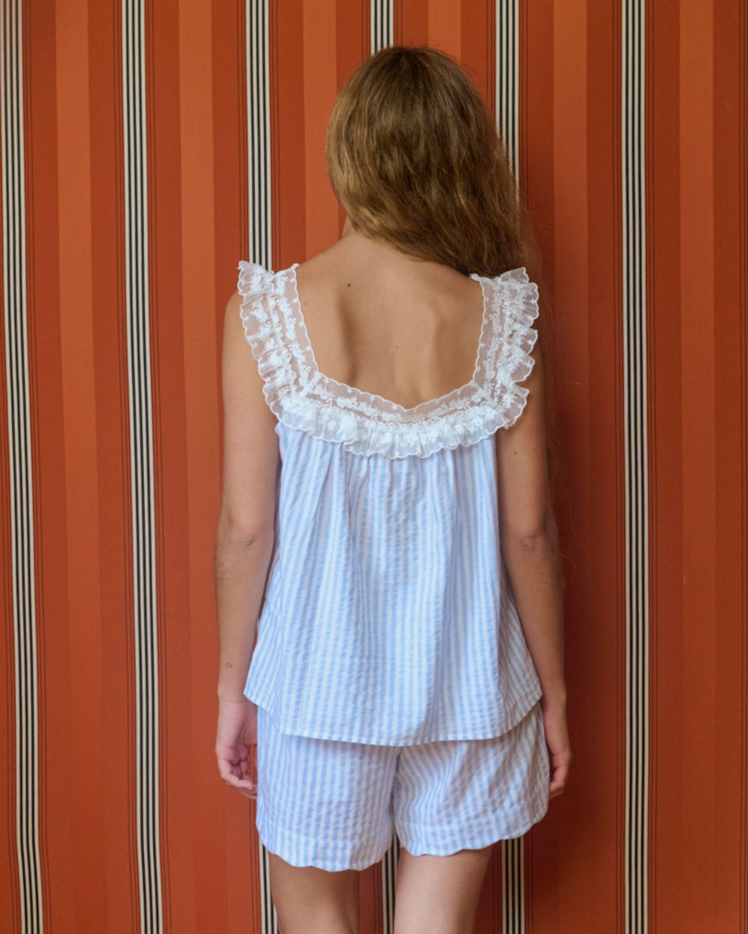 BLUE LINGERIE PAJAMAS SET