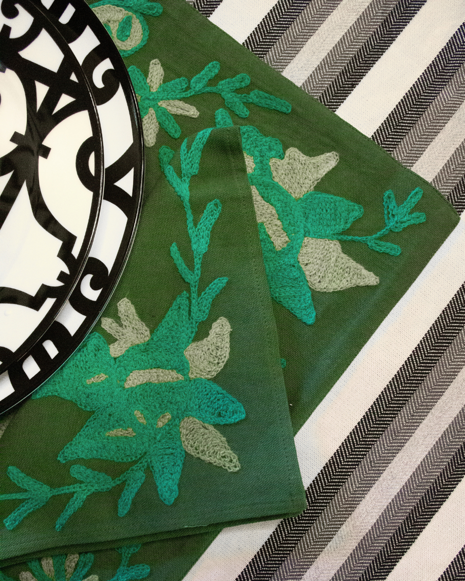 SET INDIVIDUAL Y SERVILLETA CAÑA VERDE