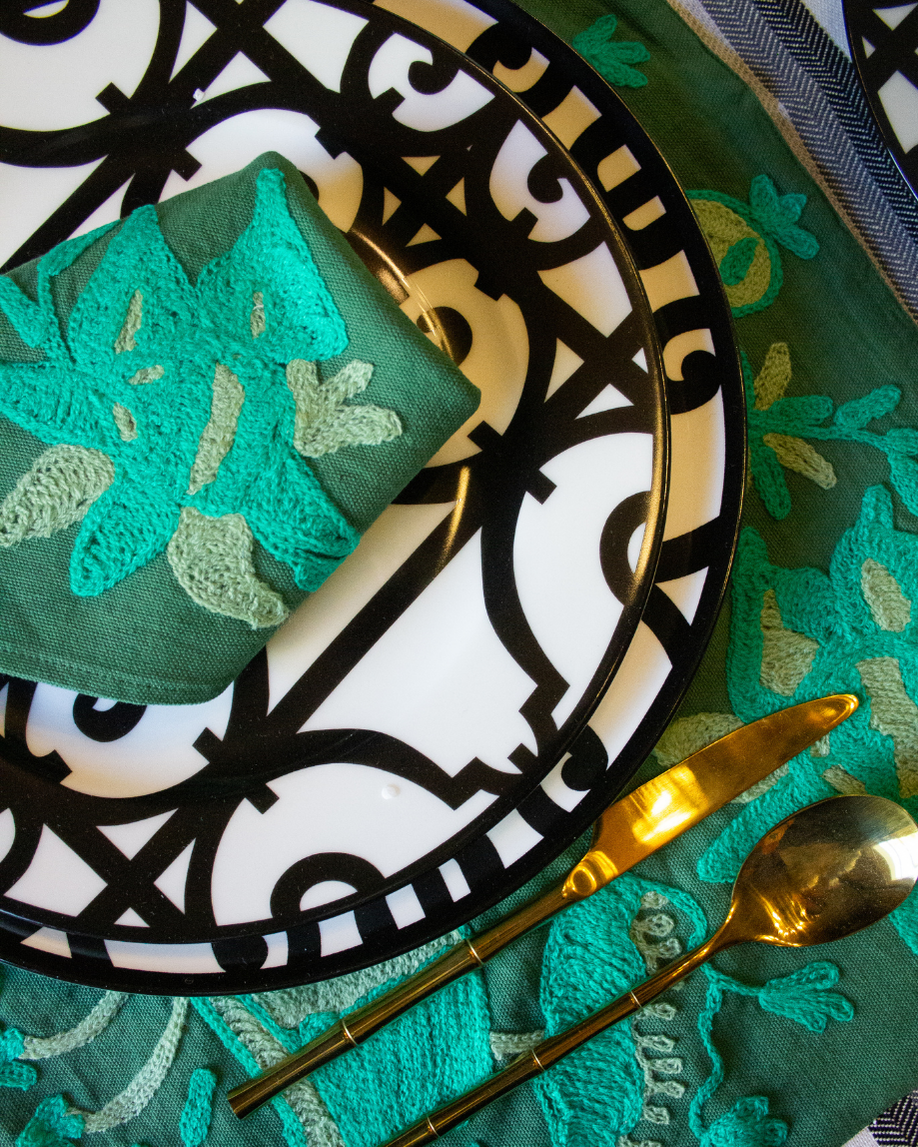 SET INDIVIDUAL Y SERVILLETA CAÑA VERDE