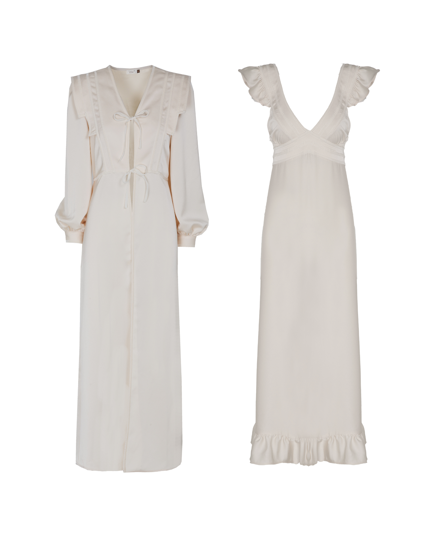 CAMISÓN INÉS Y BATA CASTILLO (crudo)